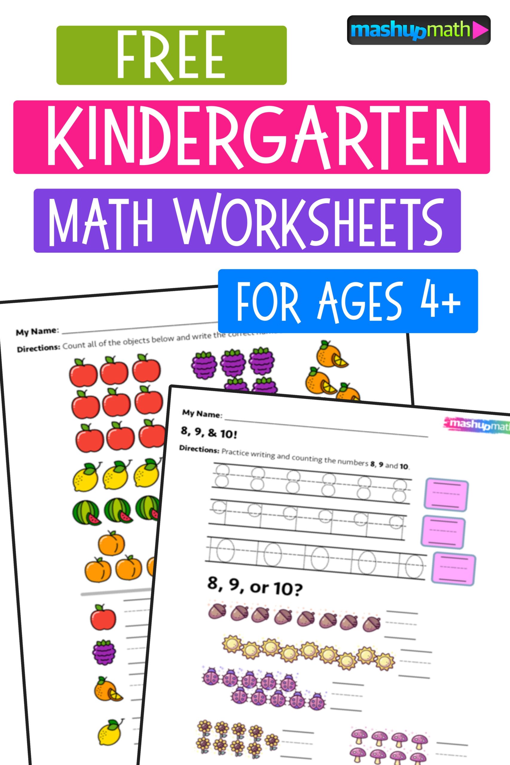10 Free Kindergarten Math Worksheets PDF Downloads Mashup Math