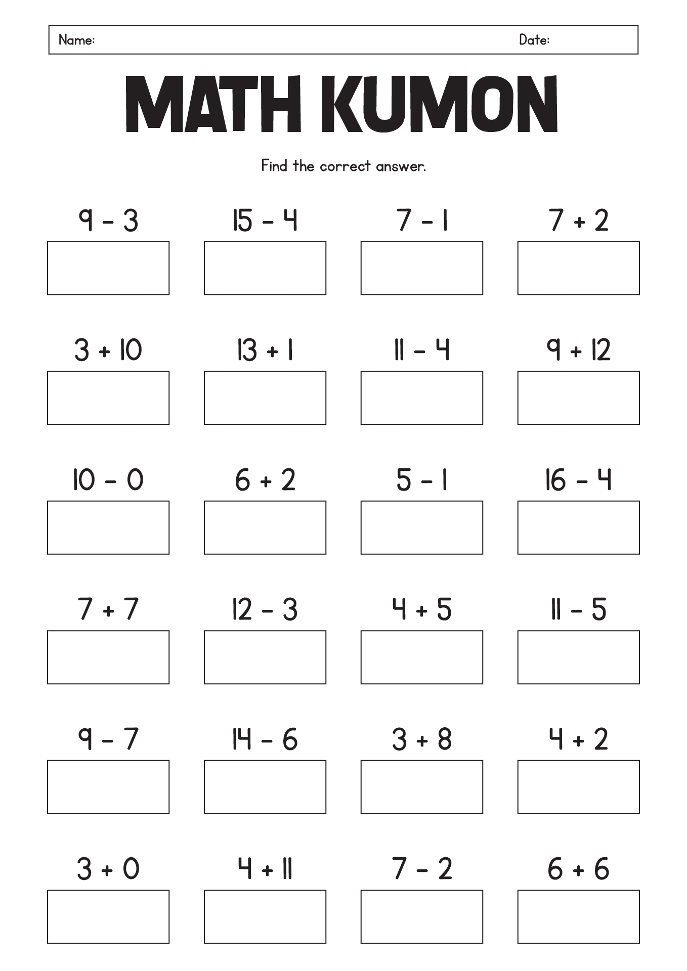 kumon math level e worksheets