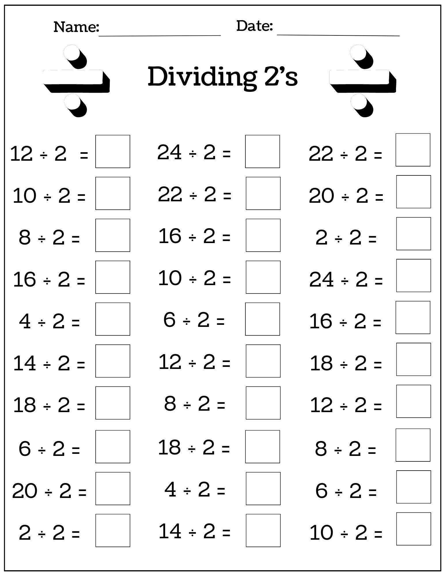Math And Division Worksheets