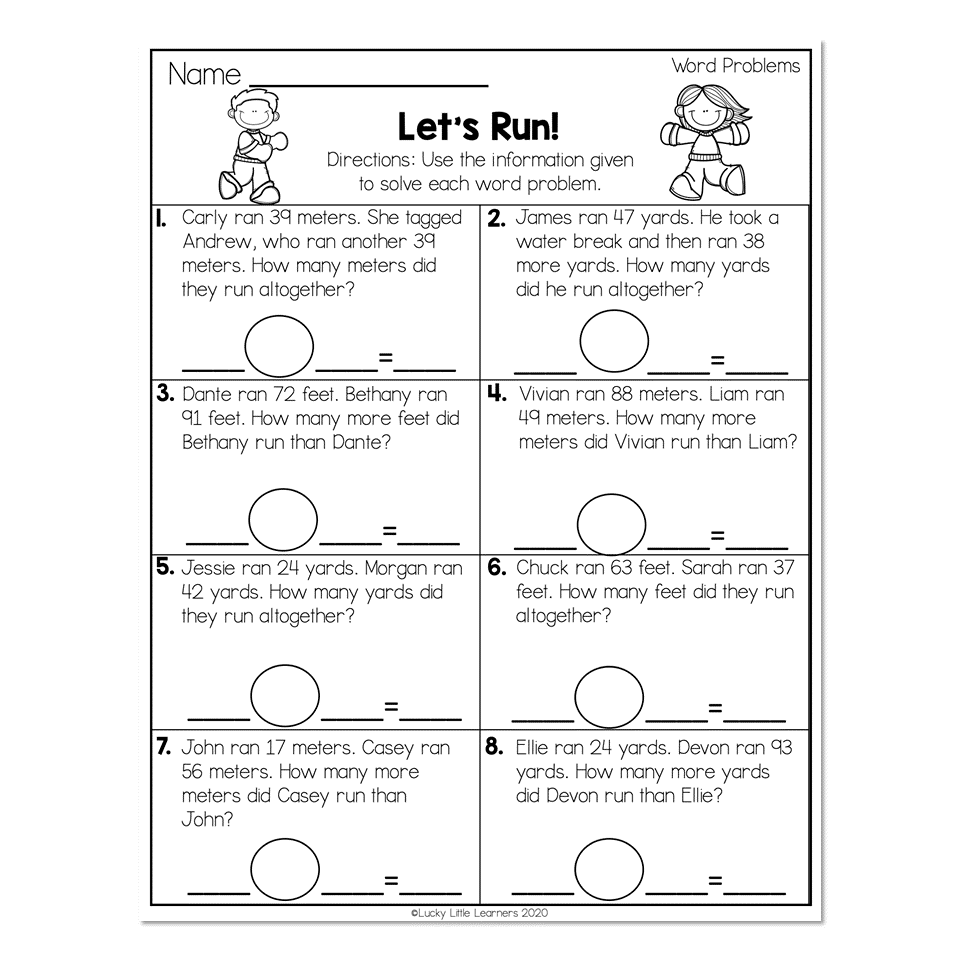 Math Problems For 2nd Graders Worksheets