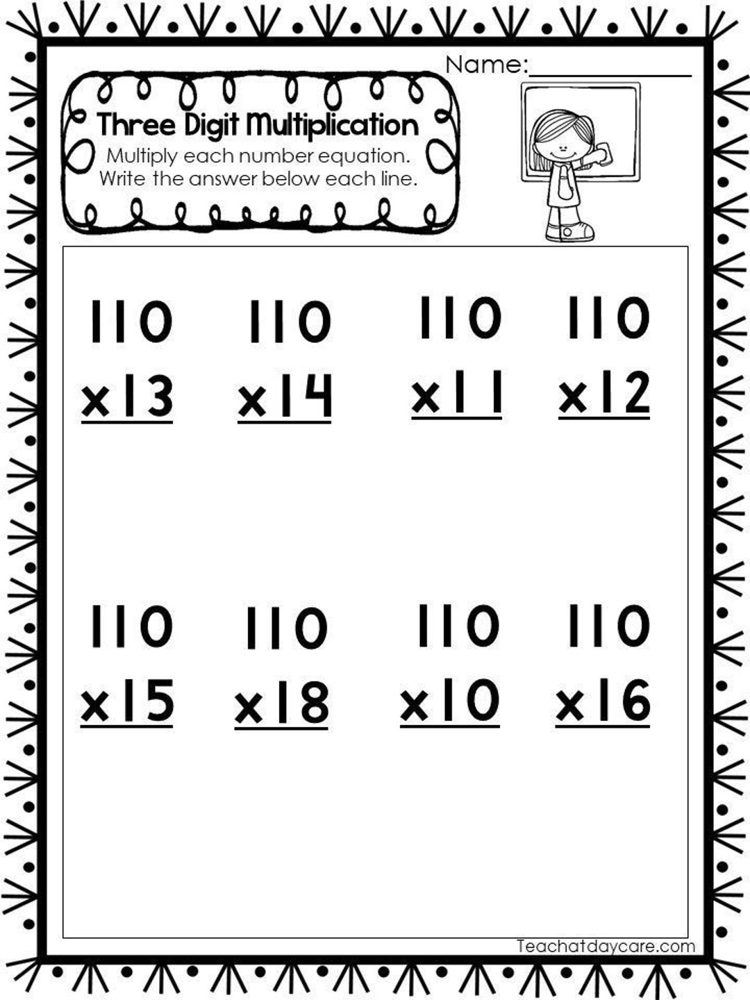 4th grade math worksheets multiplication
