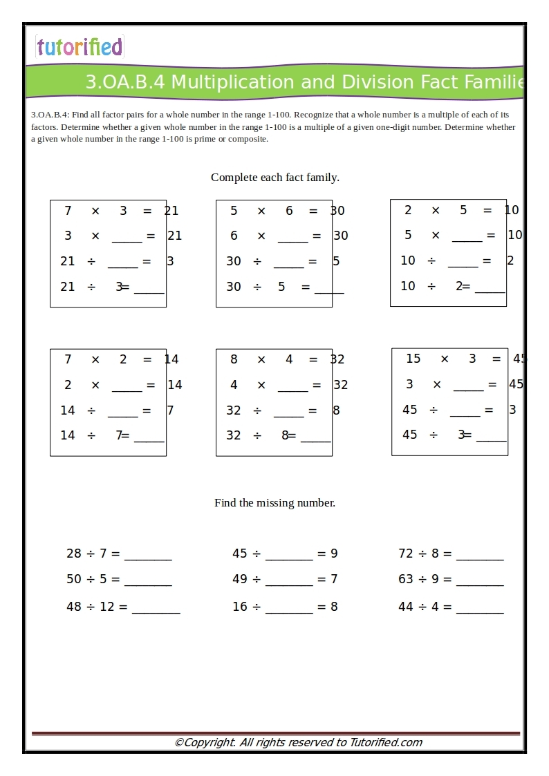 math worksheets third grade