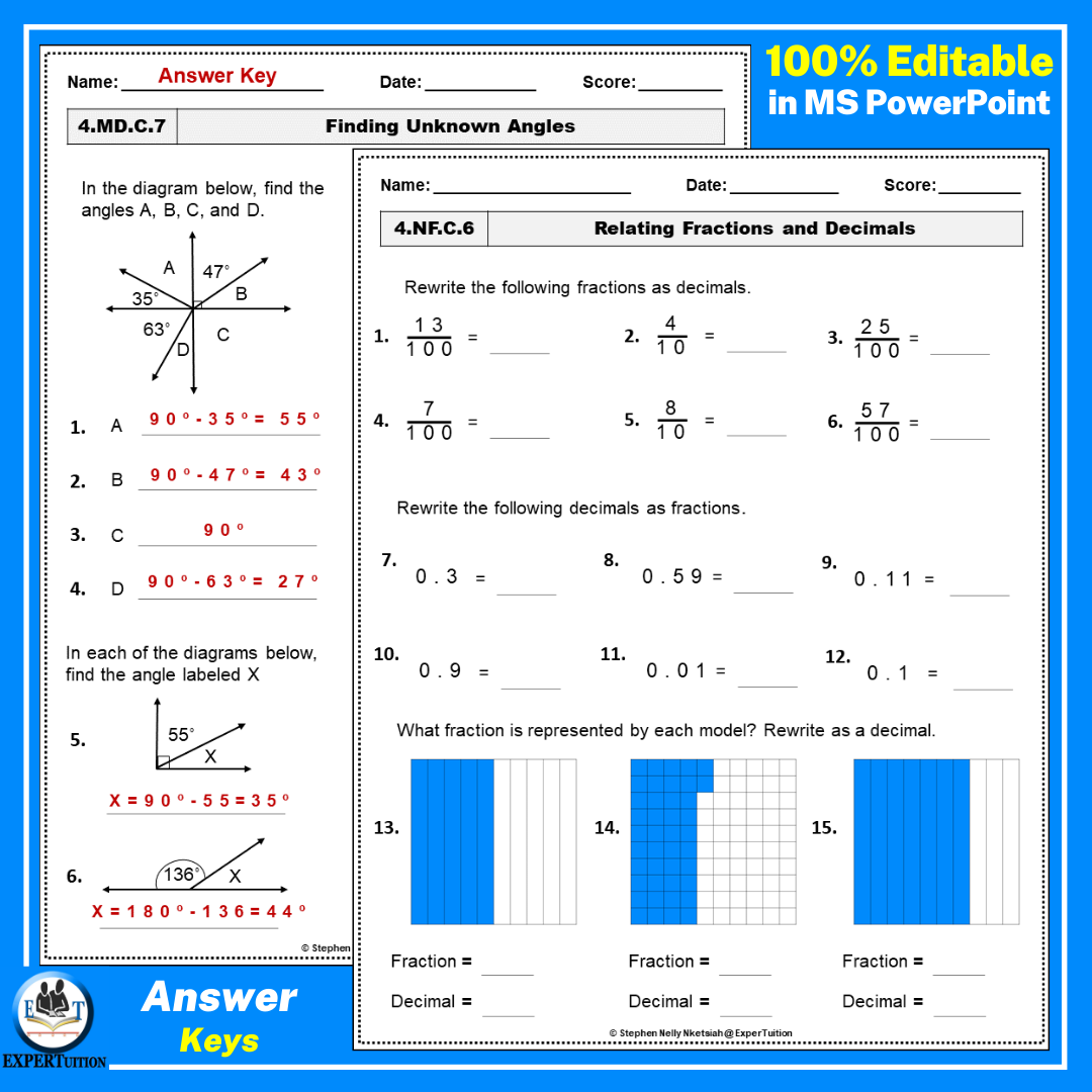 Math Common Core Worksheets