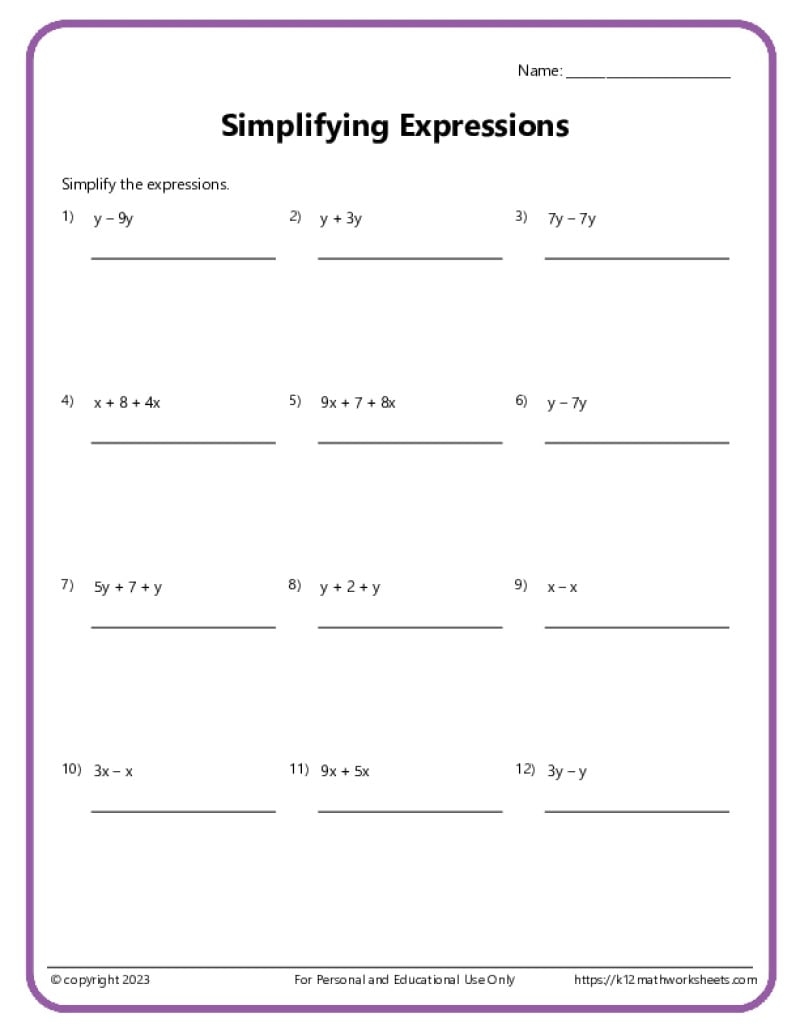 free 6th grade math worksheets
