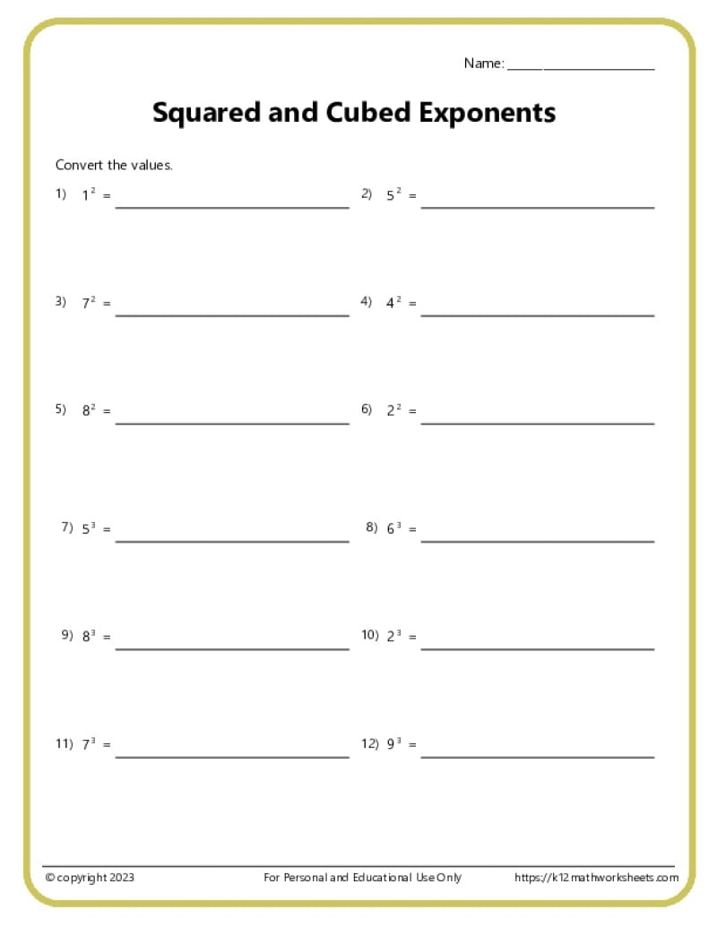 7th Grade Algebra Worksheets