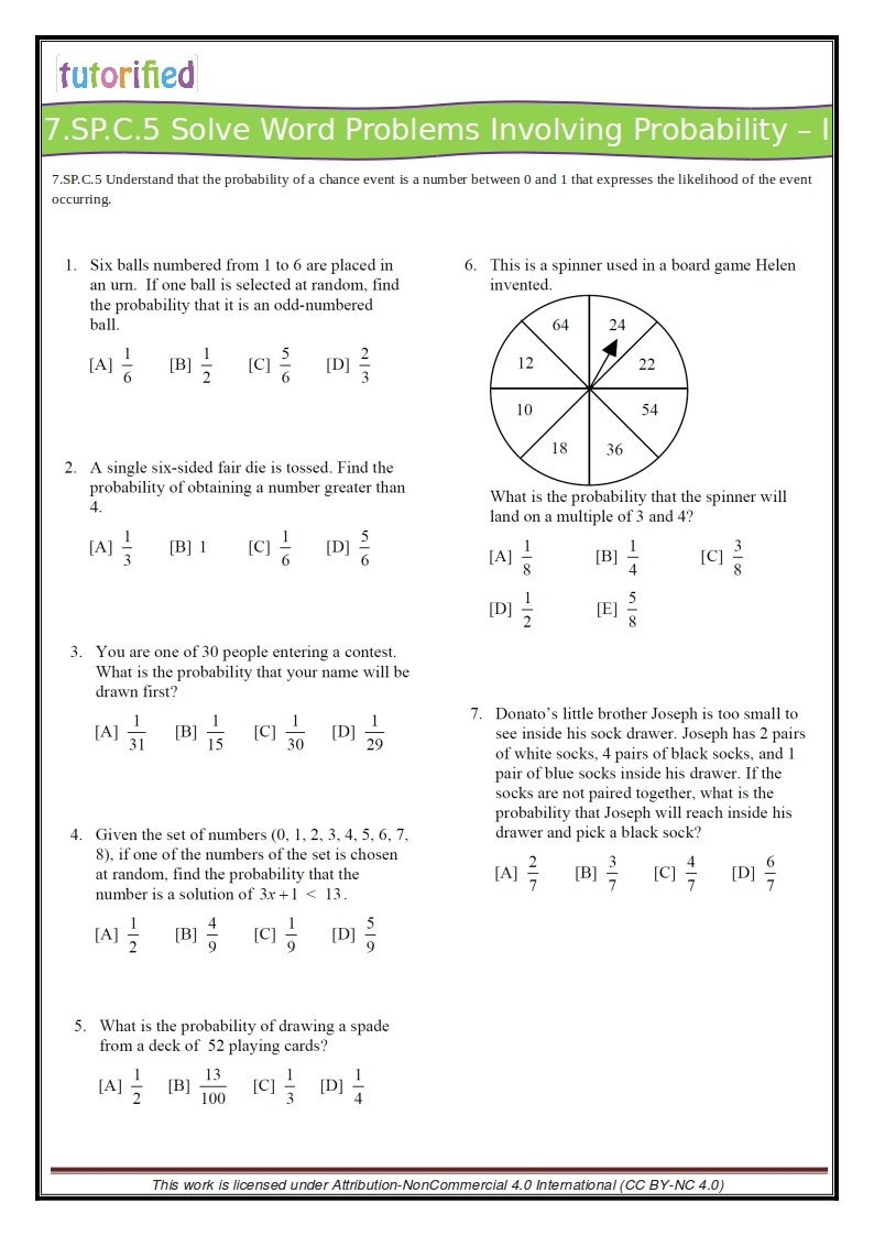 math worksheets grade 7