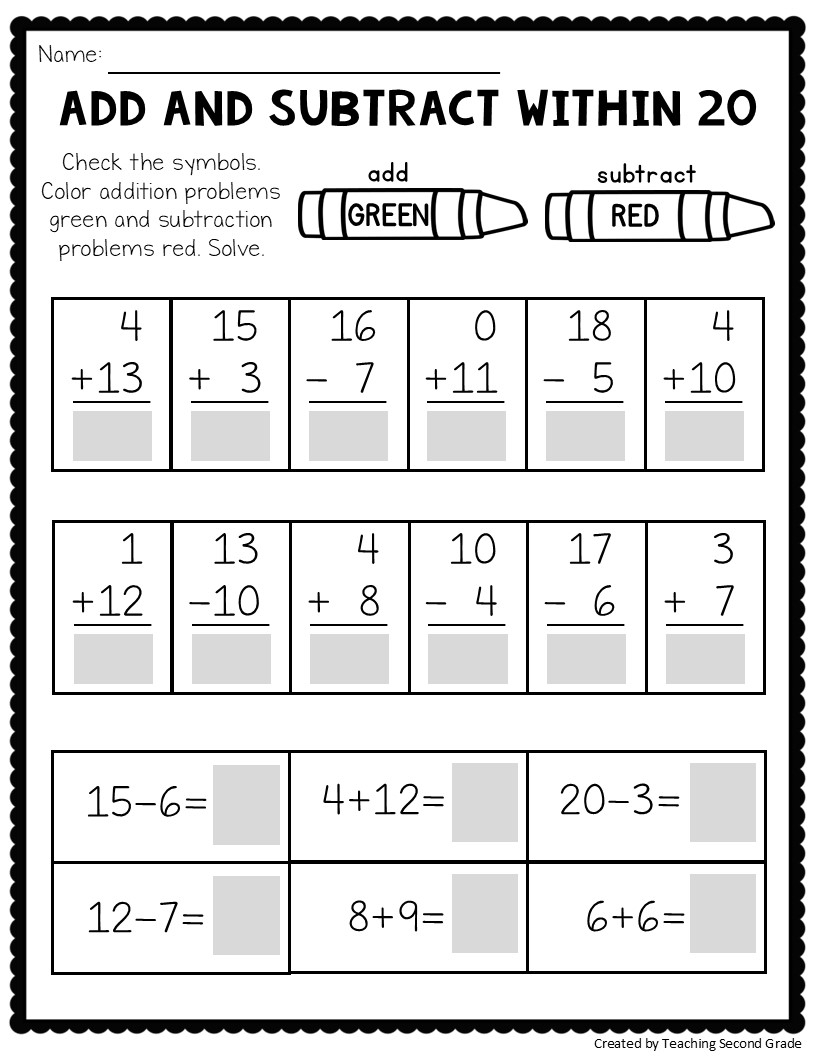 Math Worksheets 1st Grade