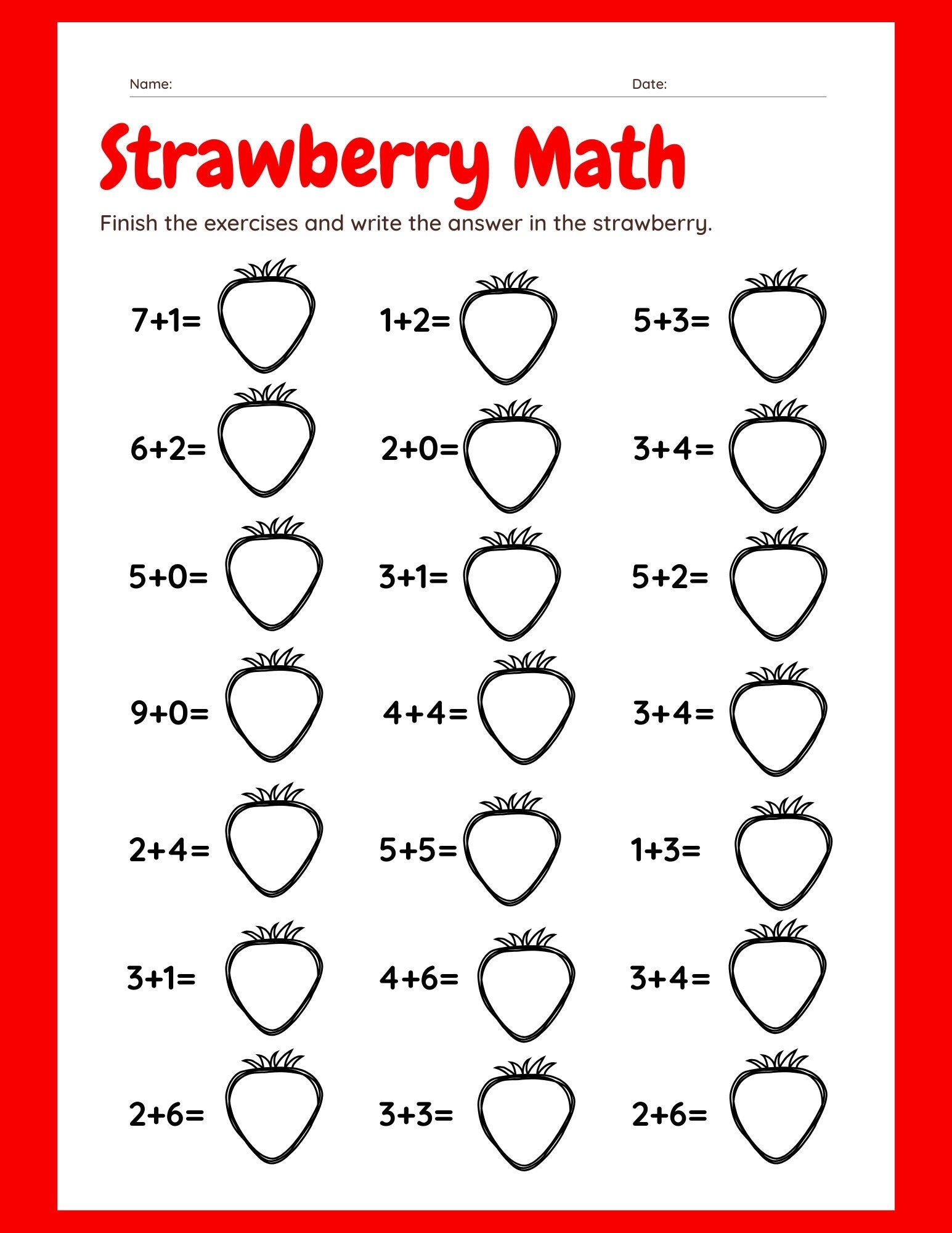 fun math worksheets for kindergarten
