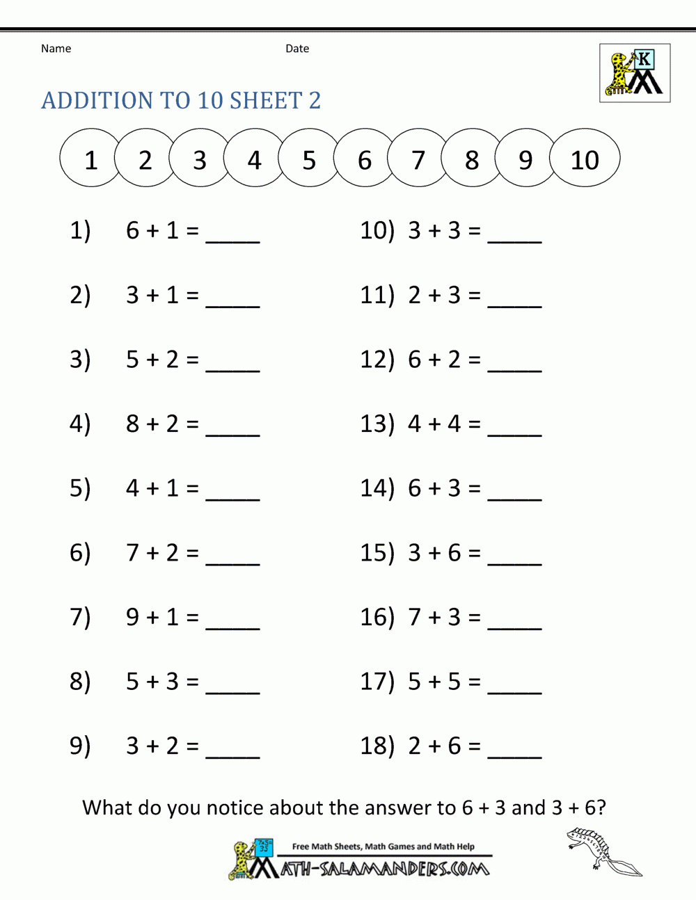 Addition And Subtraction Worksheets For Kindergarten