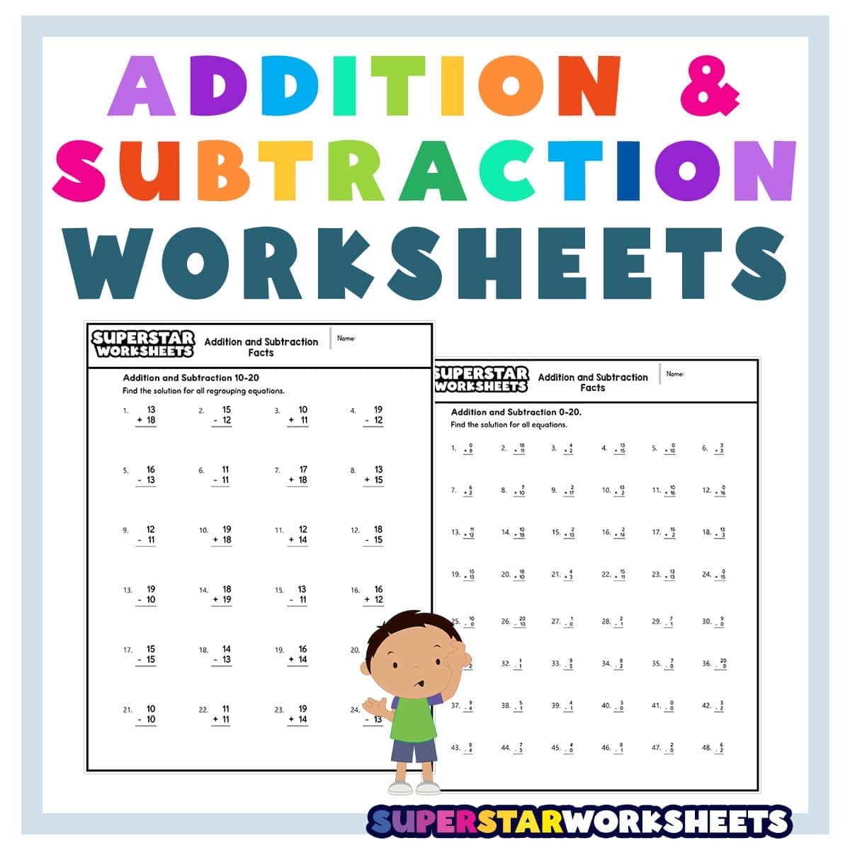 math addition and subtraction worksheets