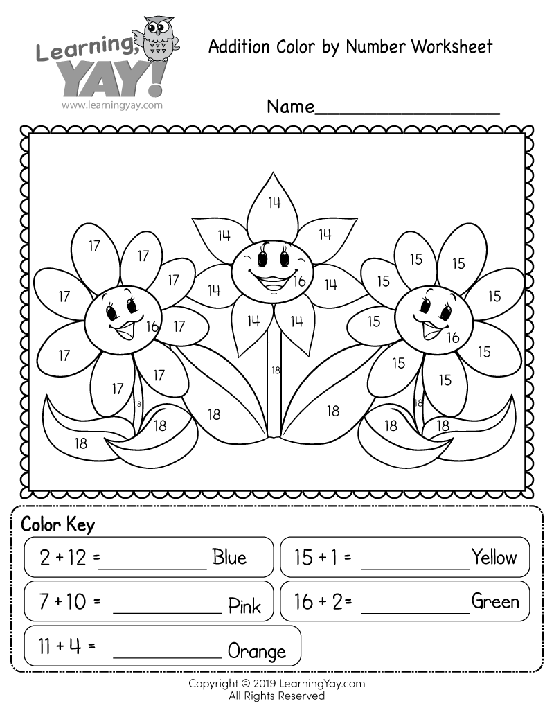 math by numbers color worksheet