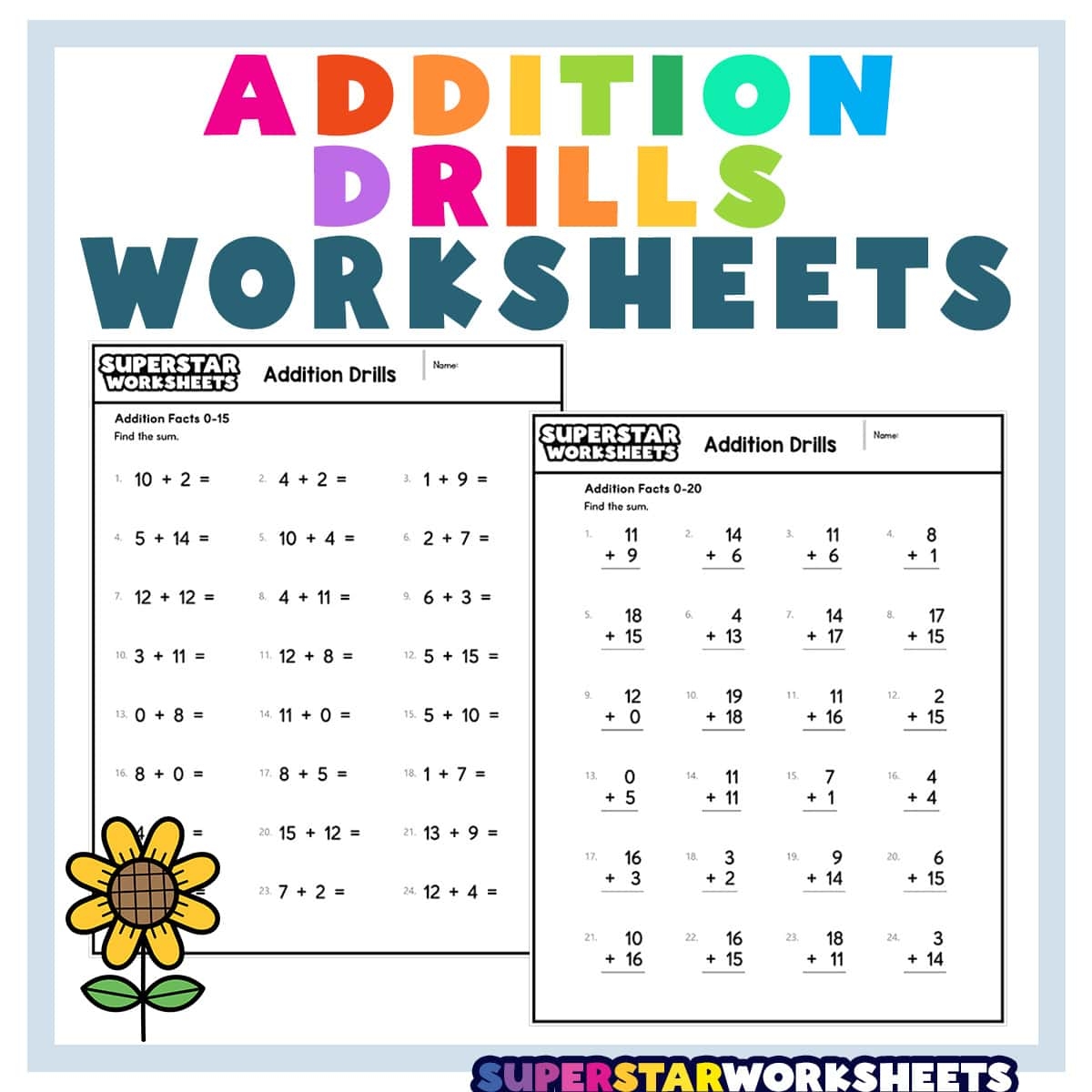 math facts worksheet