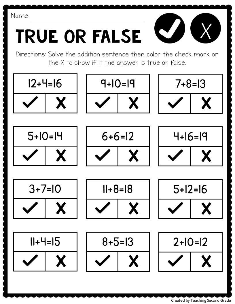 Addition Facts To 20 Worksheets Fun No Prep Math Worksheets For 1st 2nd Grade Teaching Second Grade Addition Facts To 20 Worksheets Fun No Prep Math Worksheets For 1st 2nd Grade Teaching Second Grade