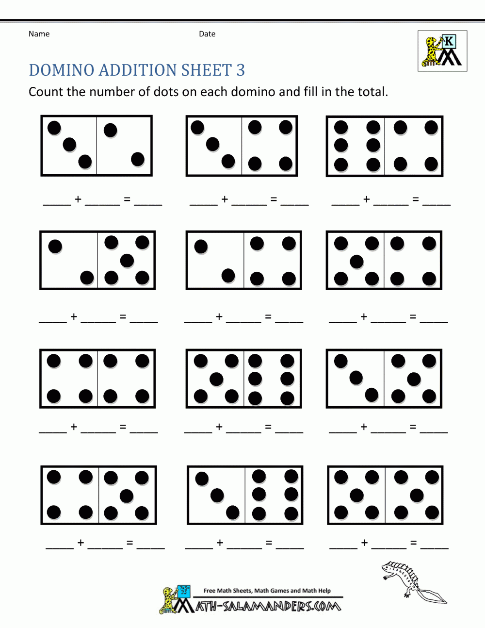 kinder math worksheets