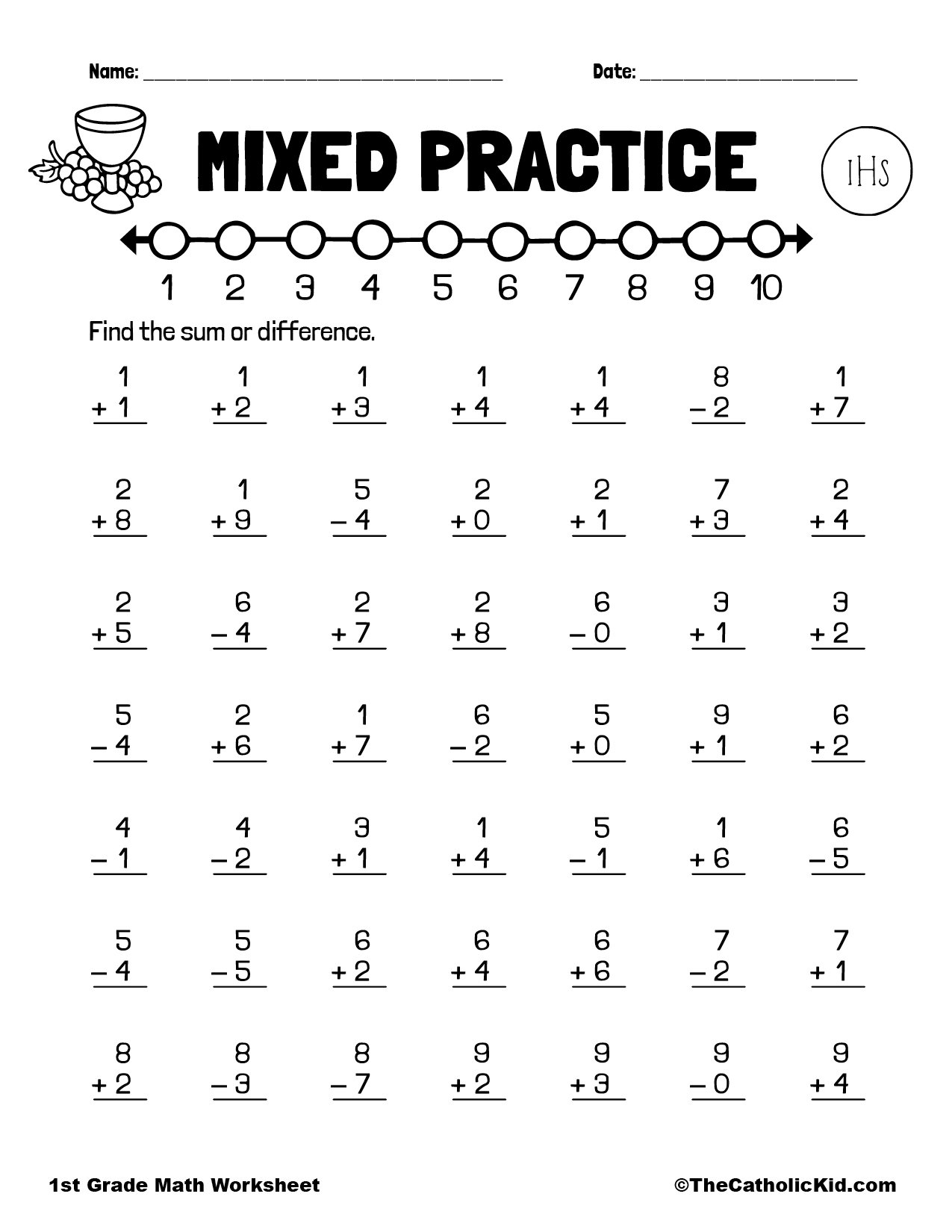Math Worksheets For 1st Graders Addition