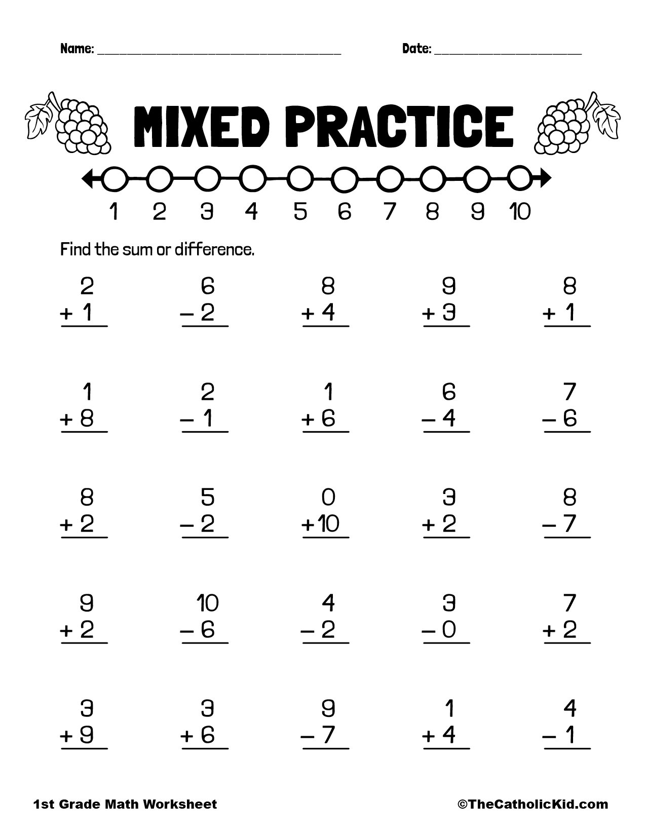 Practice Worksheets Math
