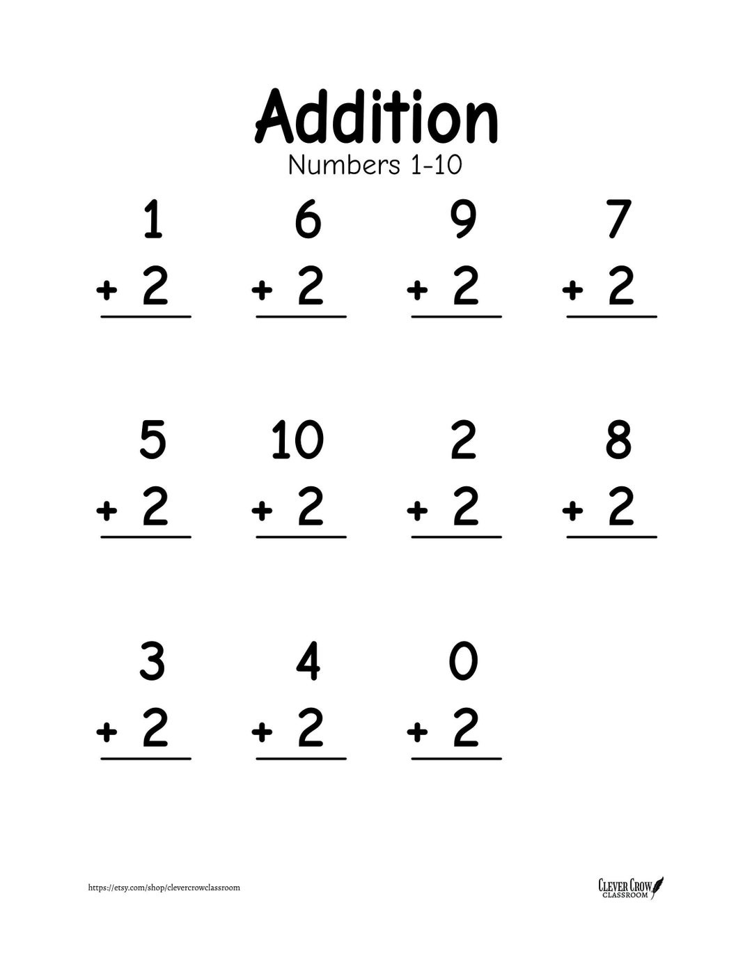 Addition Worksheets Numbers 1 10 20 Printable Worksheets Worksheets Library