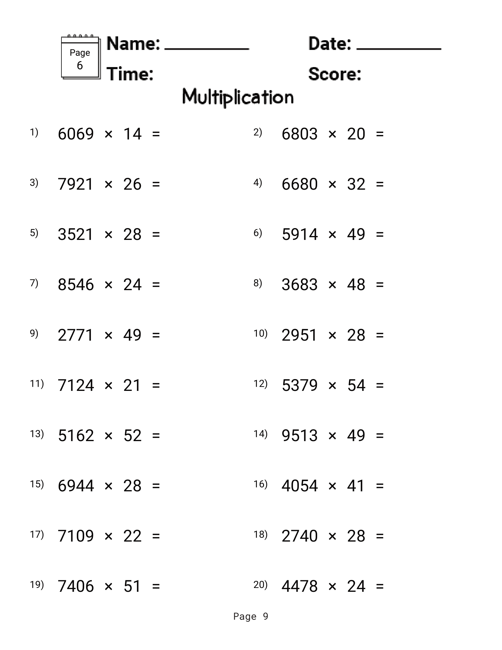math 6th grade worksheets