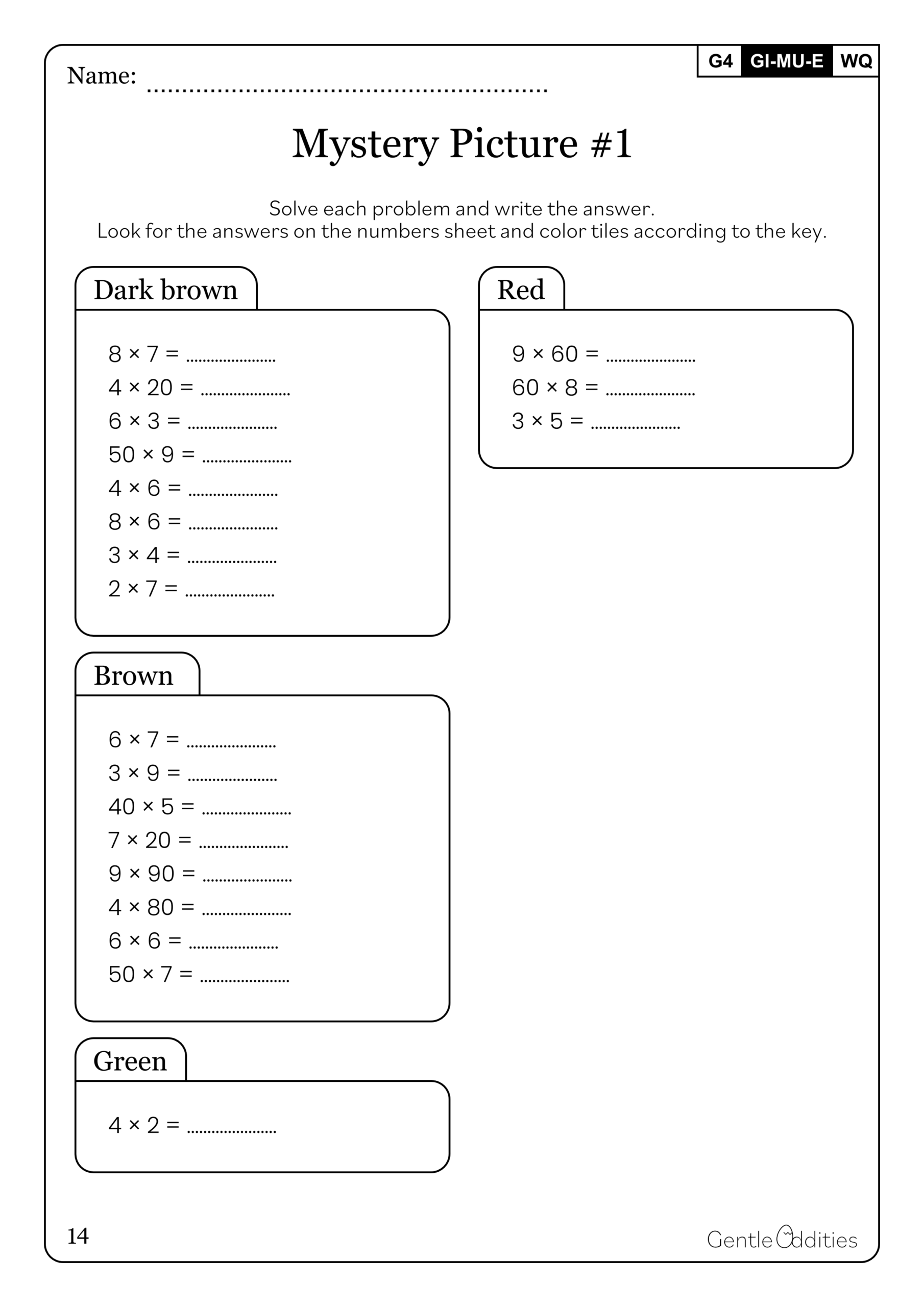 Christmas Math Mystery Pictures Grade 4 Addition Subtraction Multiplication Division Made By Teachers