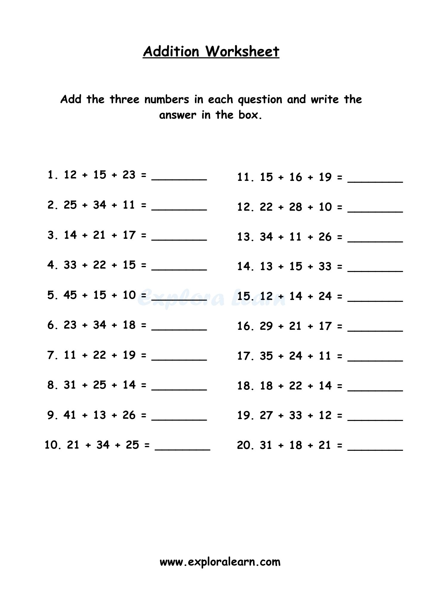 Class 1 Math Worksheets Practice And Learn Class 1 Math Worksheets Practice And Learn