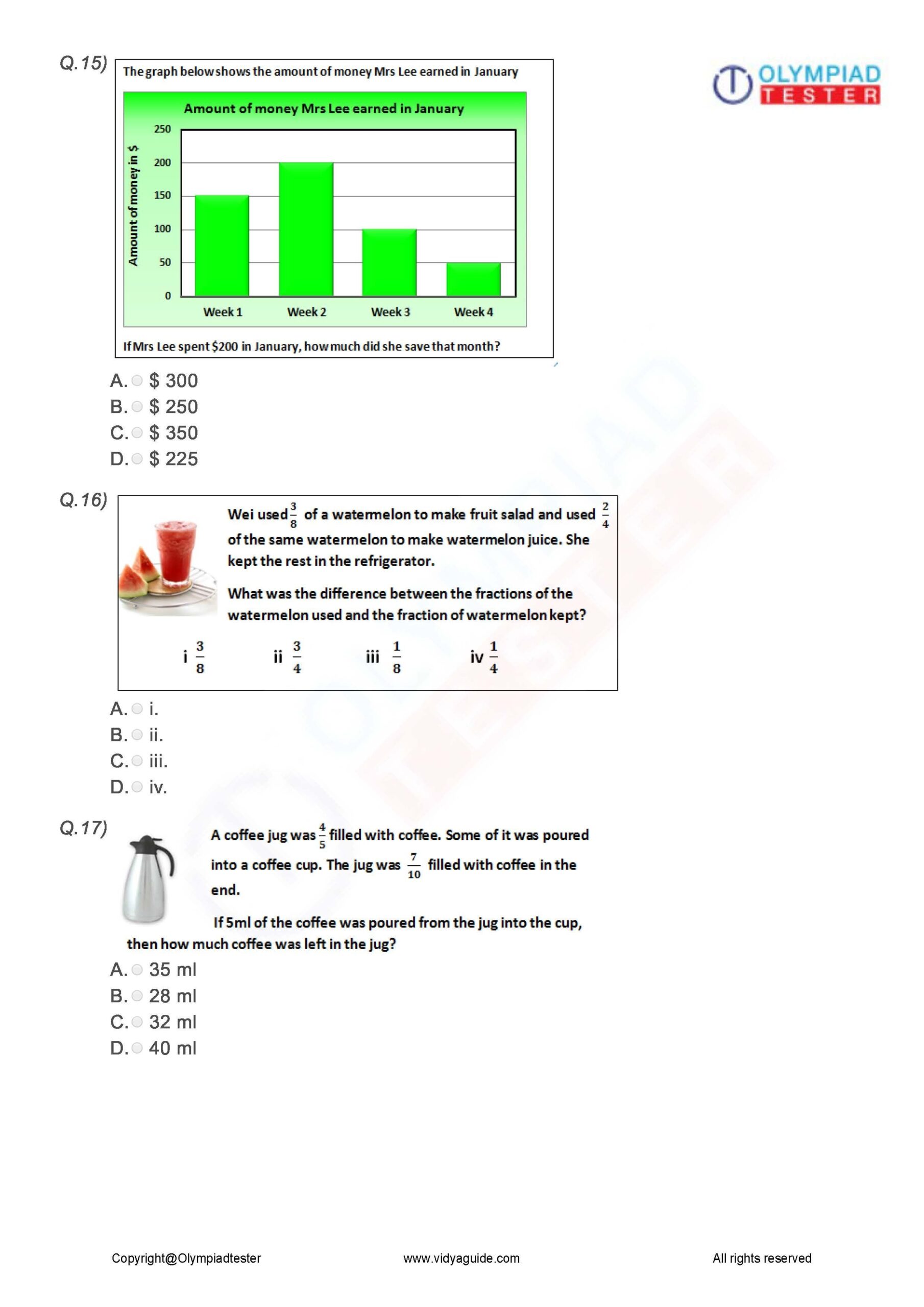 Class 3 Maths Olympiad Math Olympiad Class 3 Maths Mathematics Worksheets