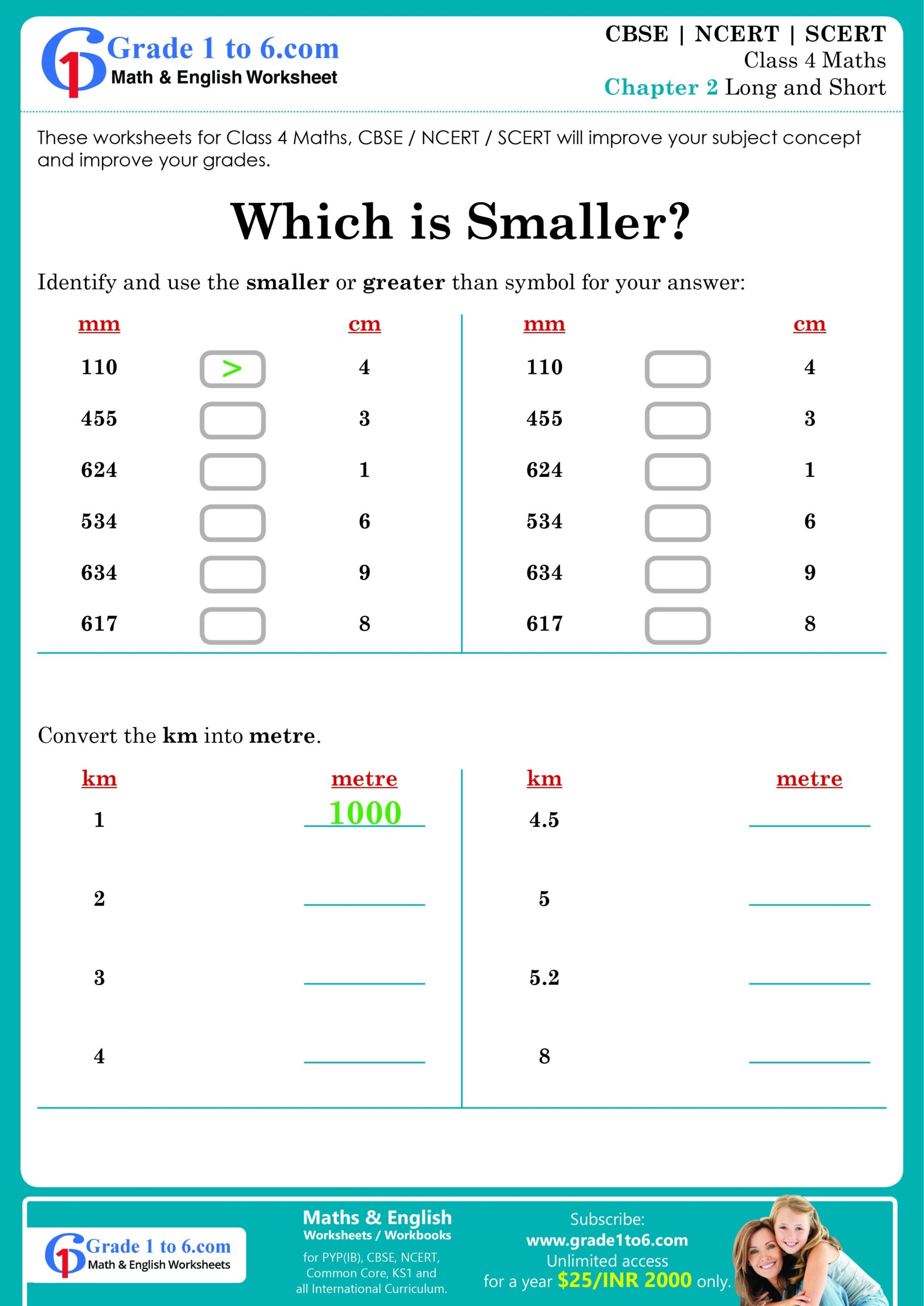 Class Iv Maths Worksheet