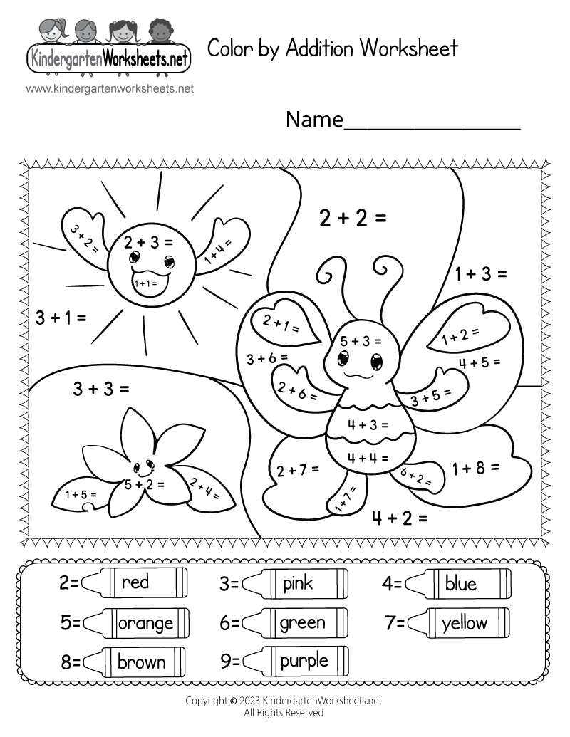 kindergarten math worksheets addition