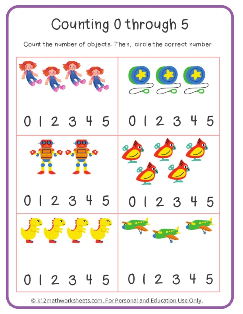 math counting worksheets