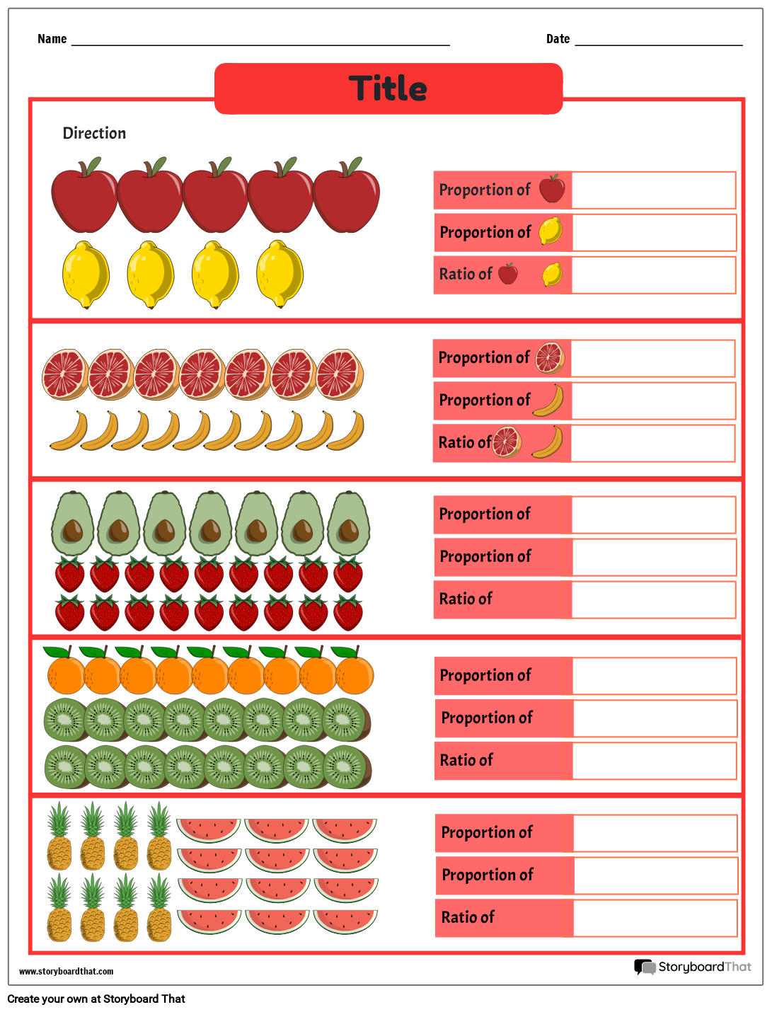 Create Proportions Worksheets Free Customizable