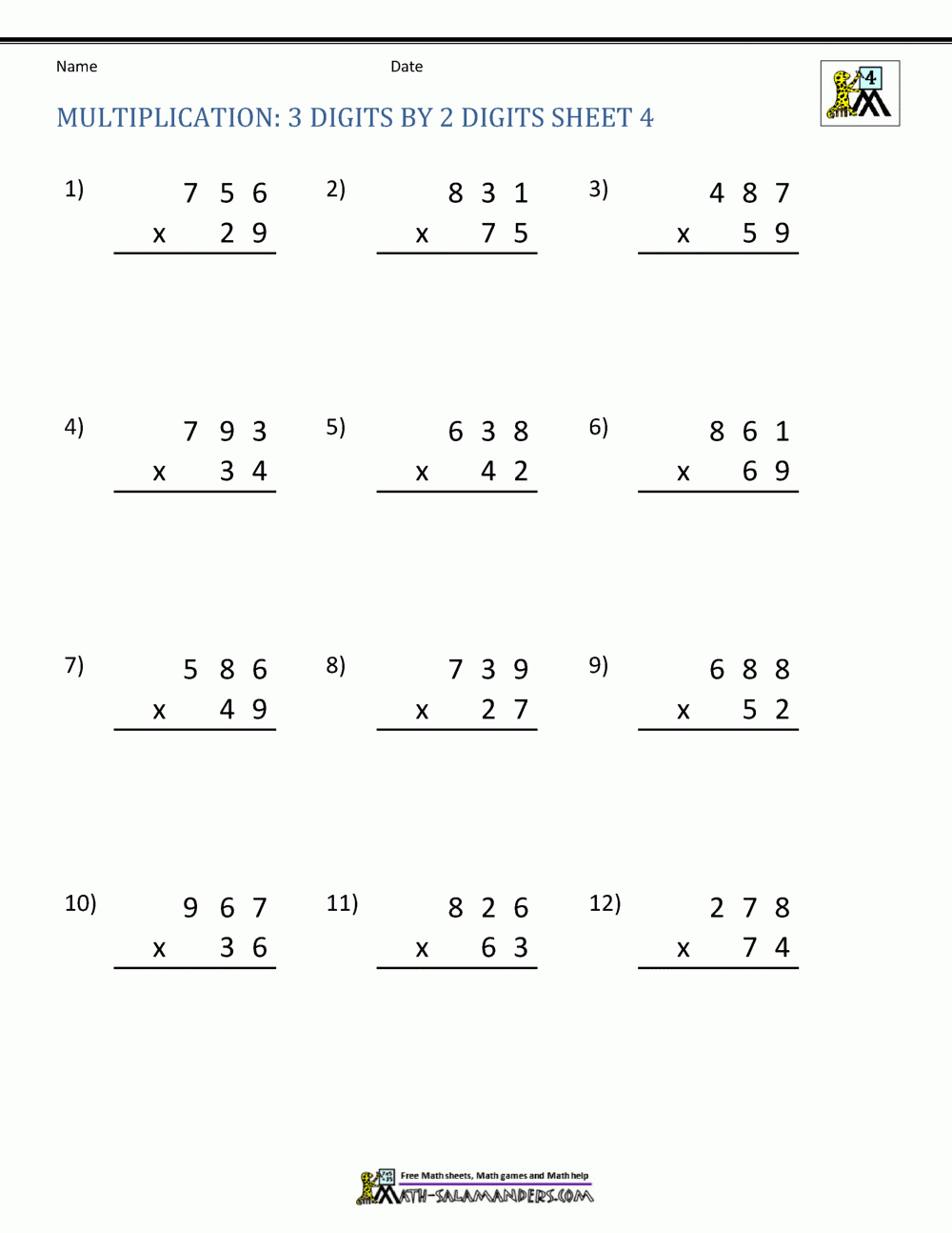 times math worksheets