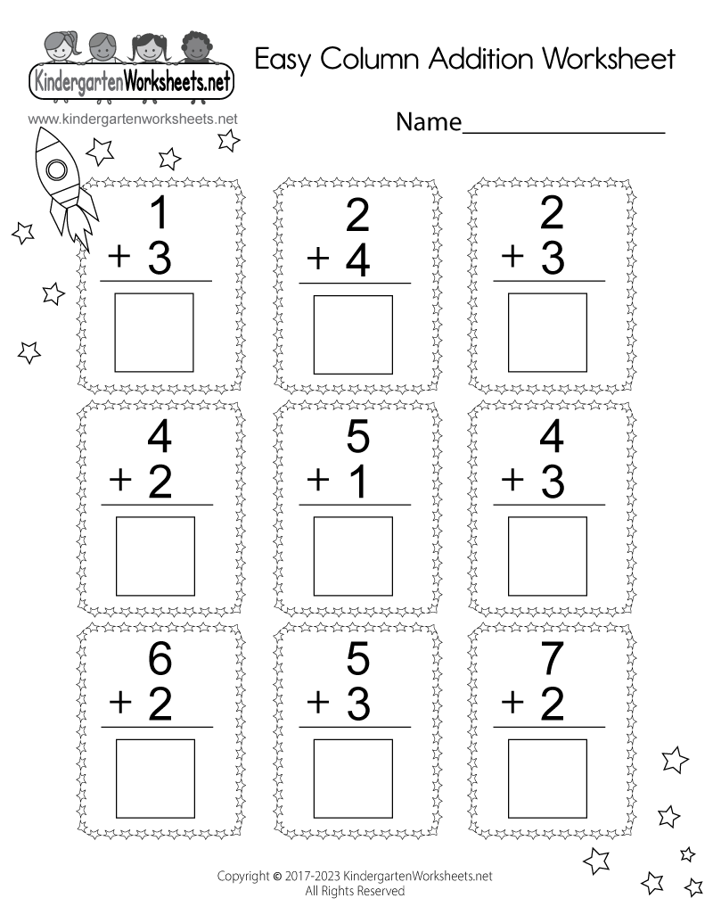 Math For Kindergarten Worksheets Addition