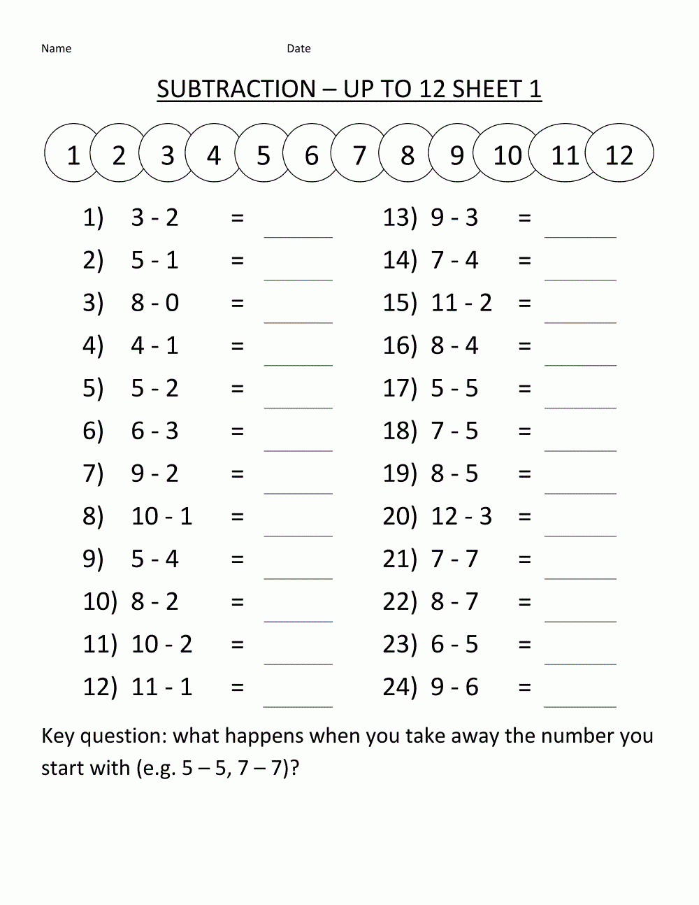 Elementary Mathematics Worksheets