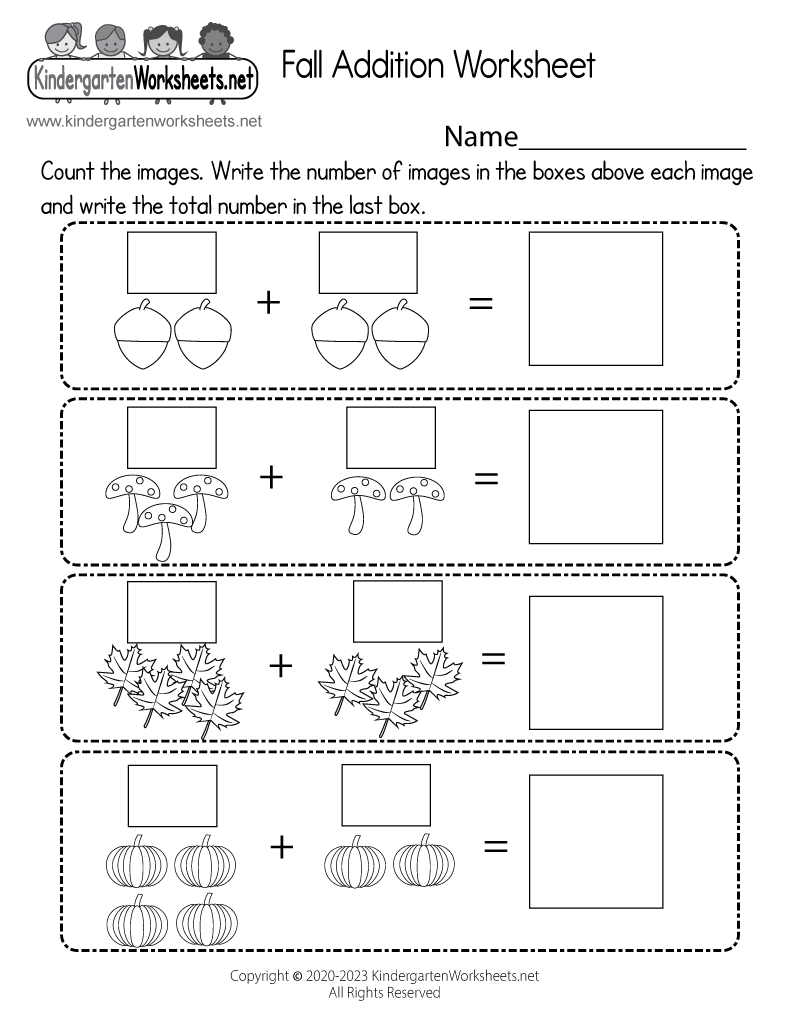 Fall Math Worksheets
