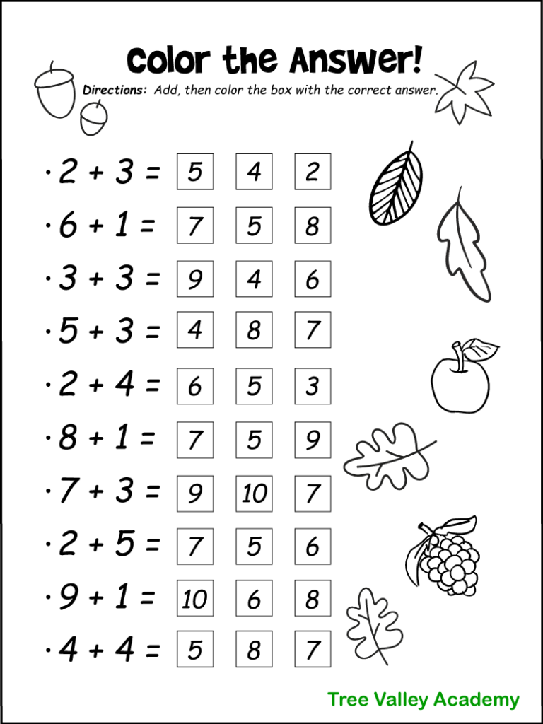 Maths For 5 Year Olds Worksheets