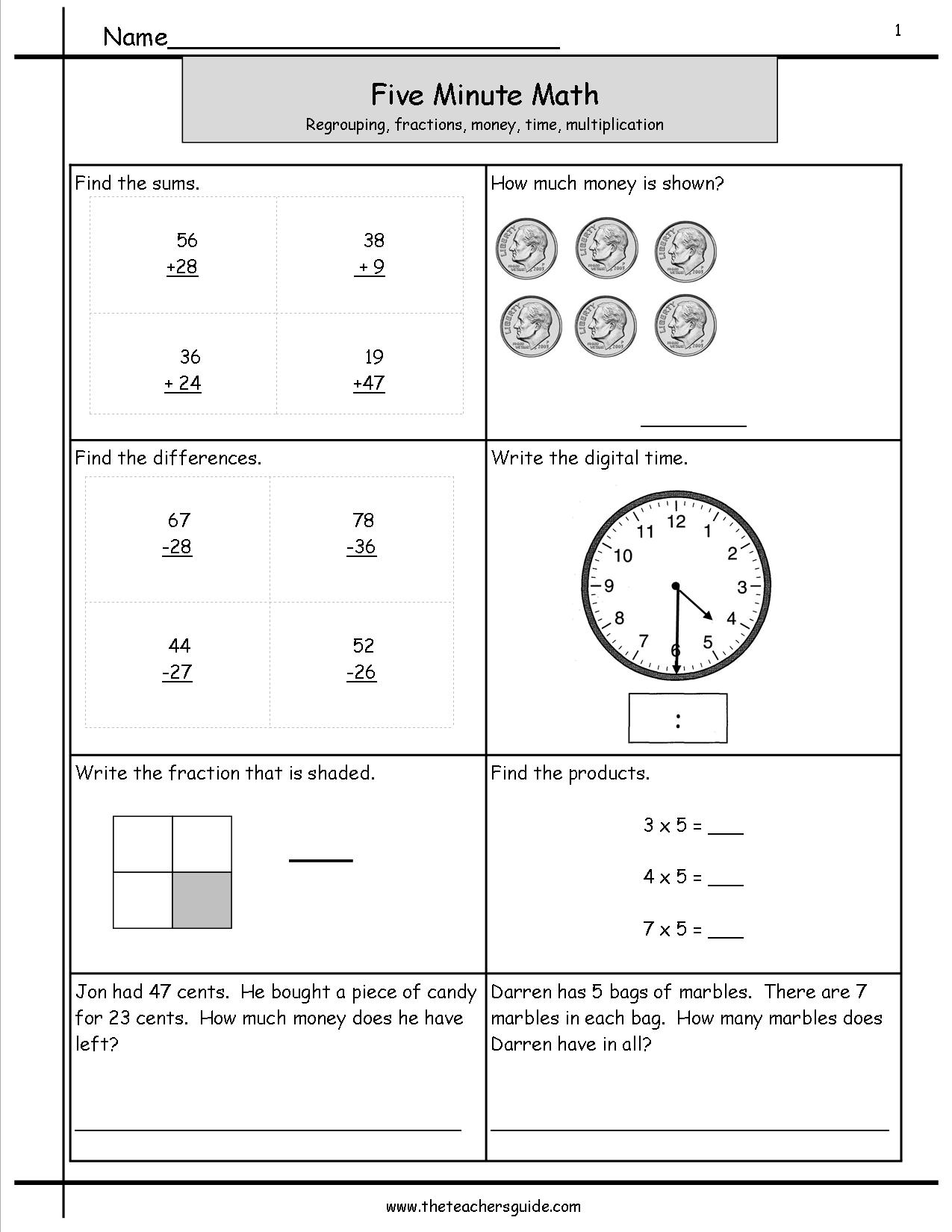 Math Review Worksheets