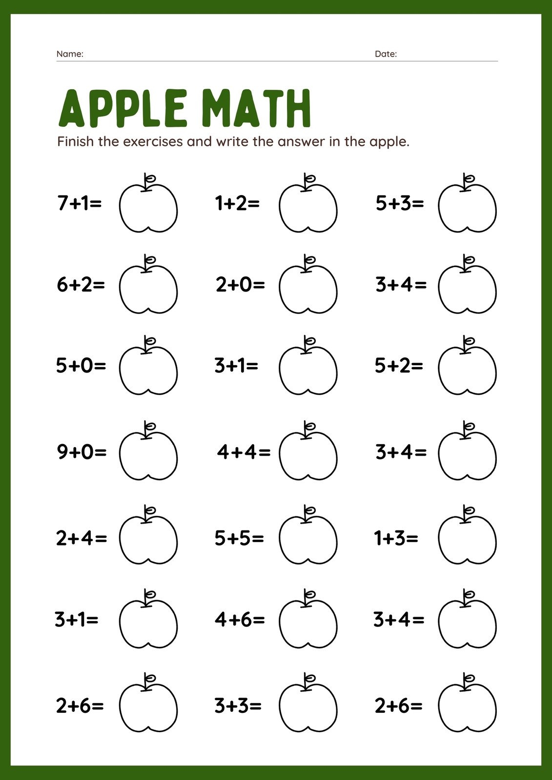 Free Printable 1st Grade Math Worksheets