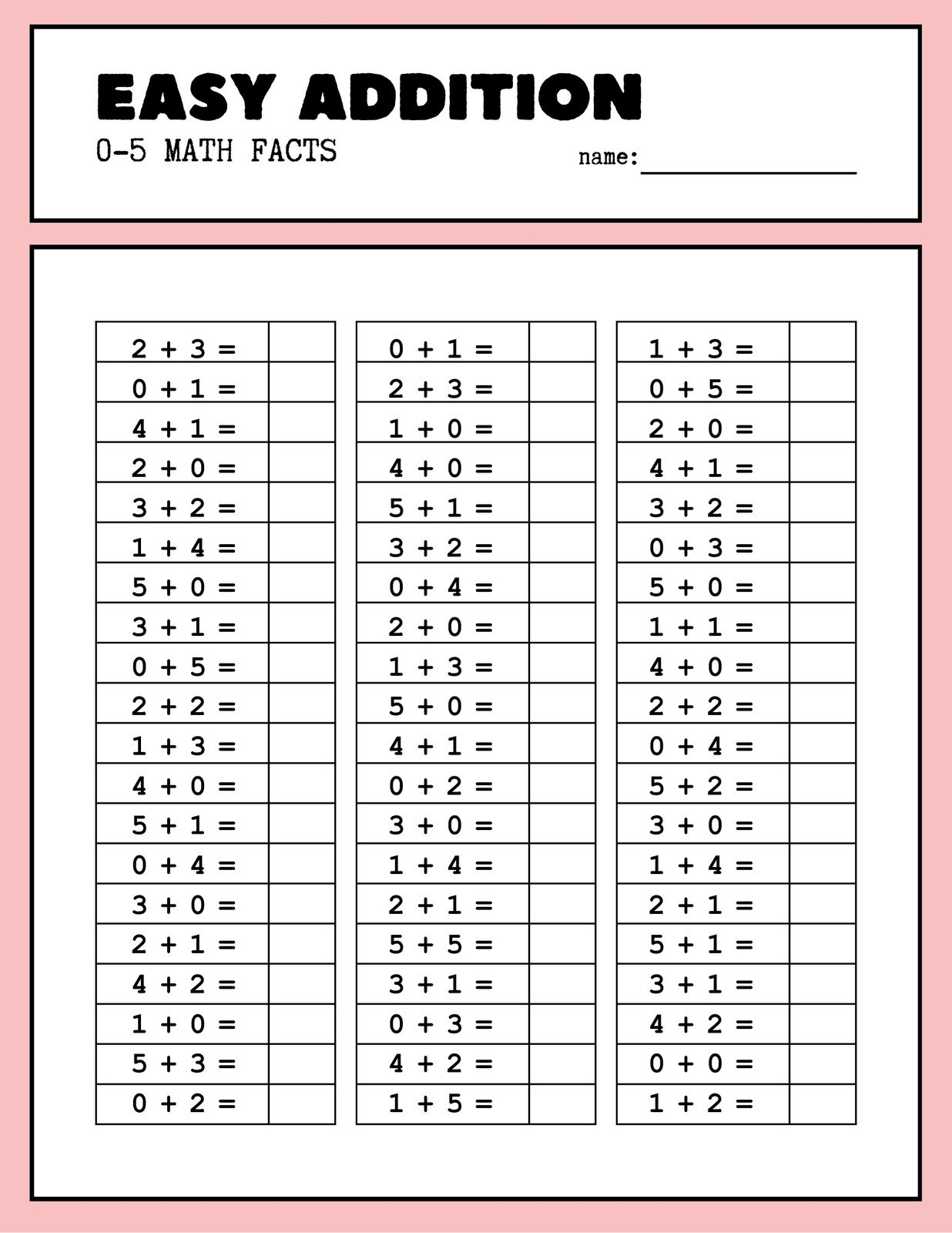 grade 1 math worksheet