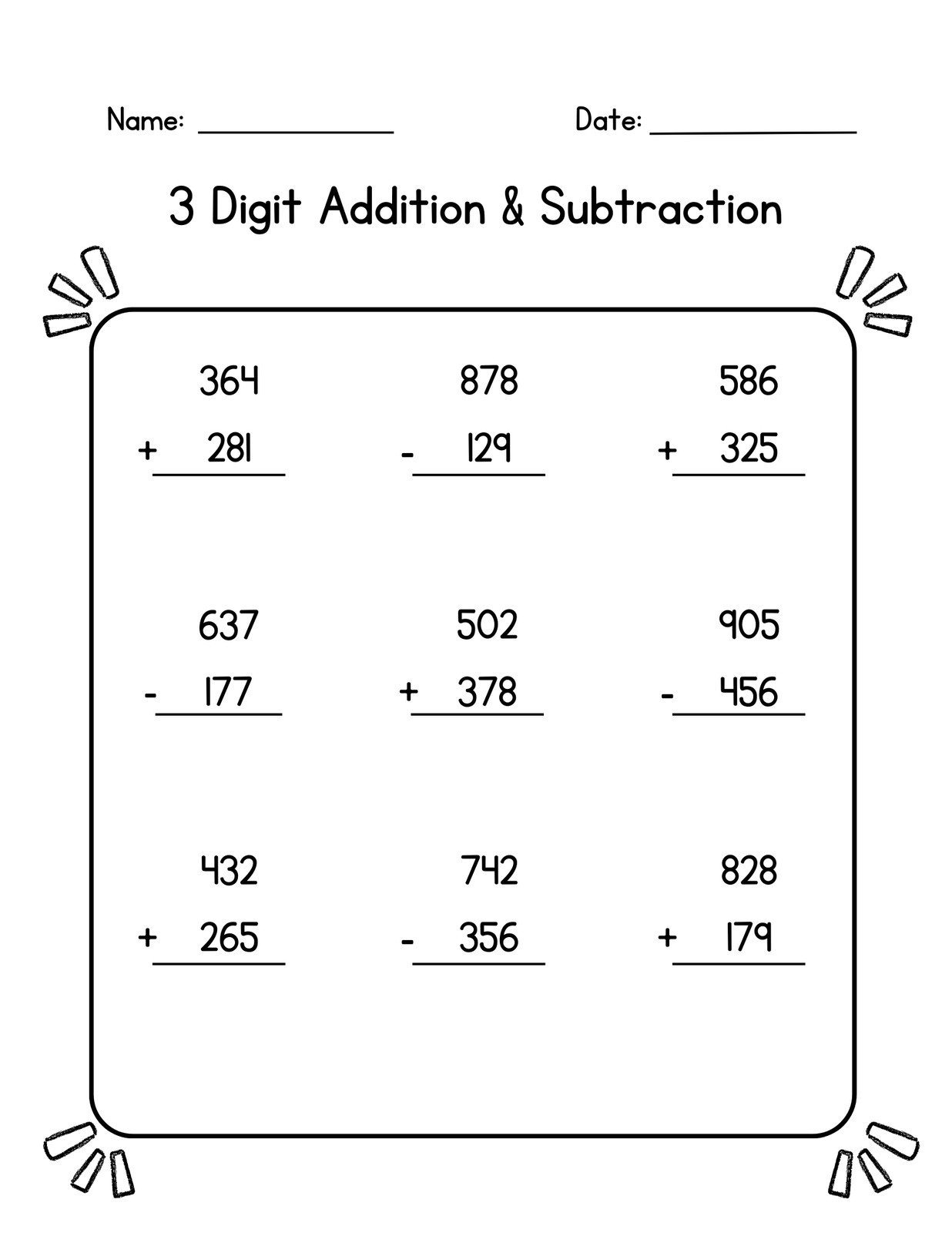 3rd math worksheets