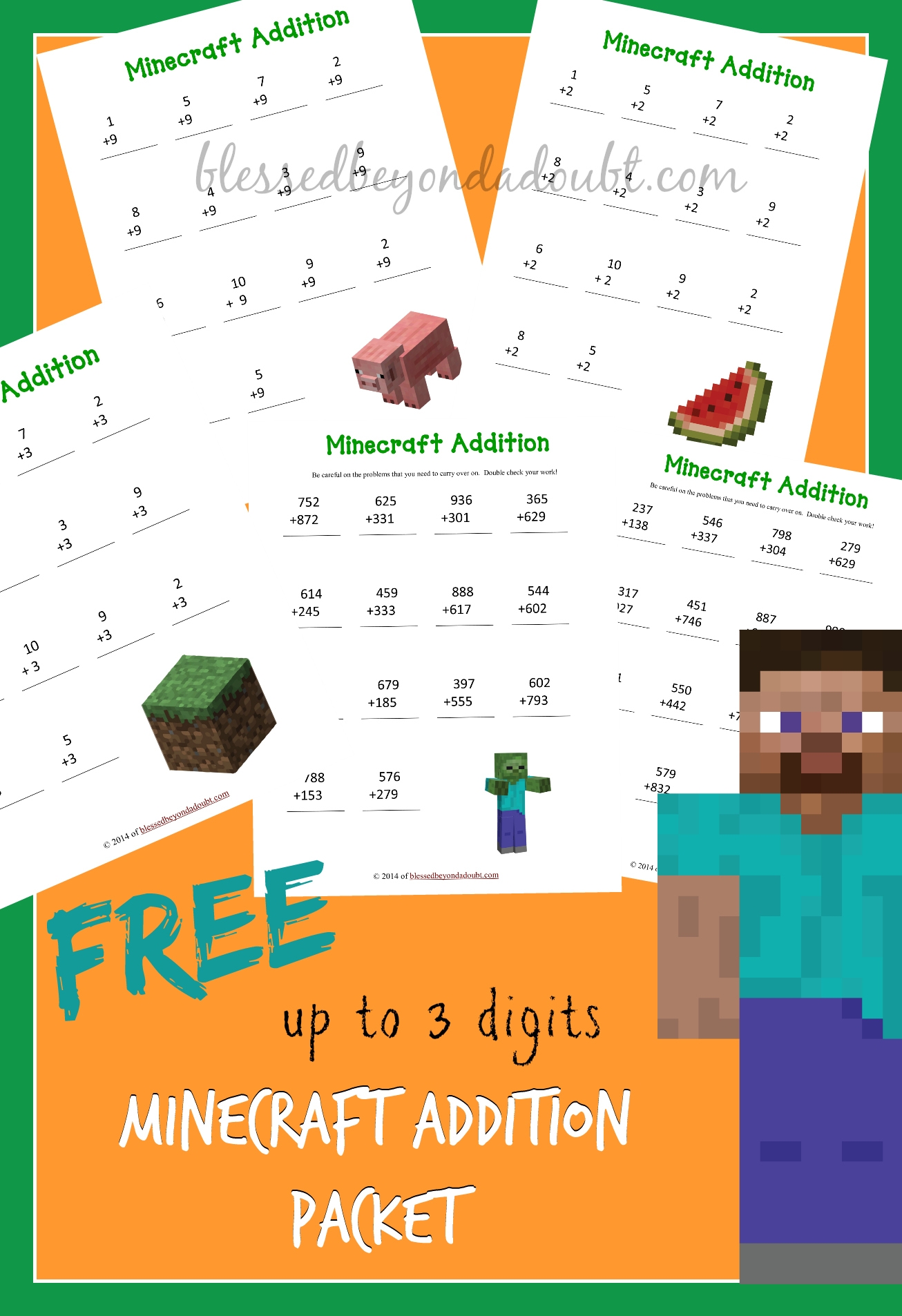 FREE Addition Worksheets Packet 