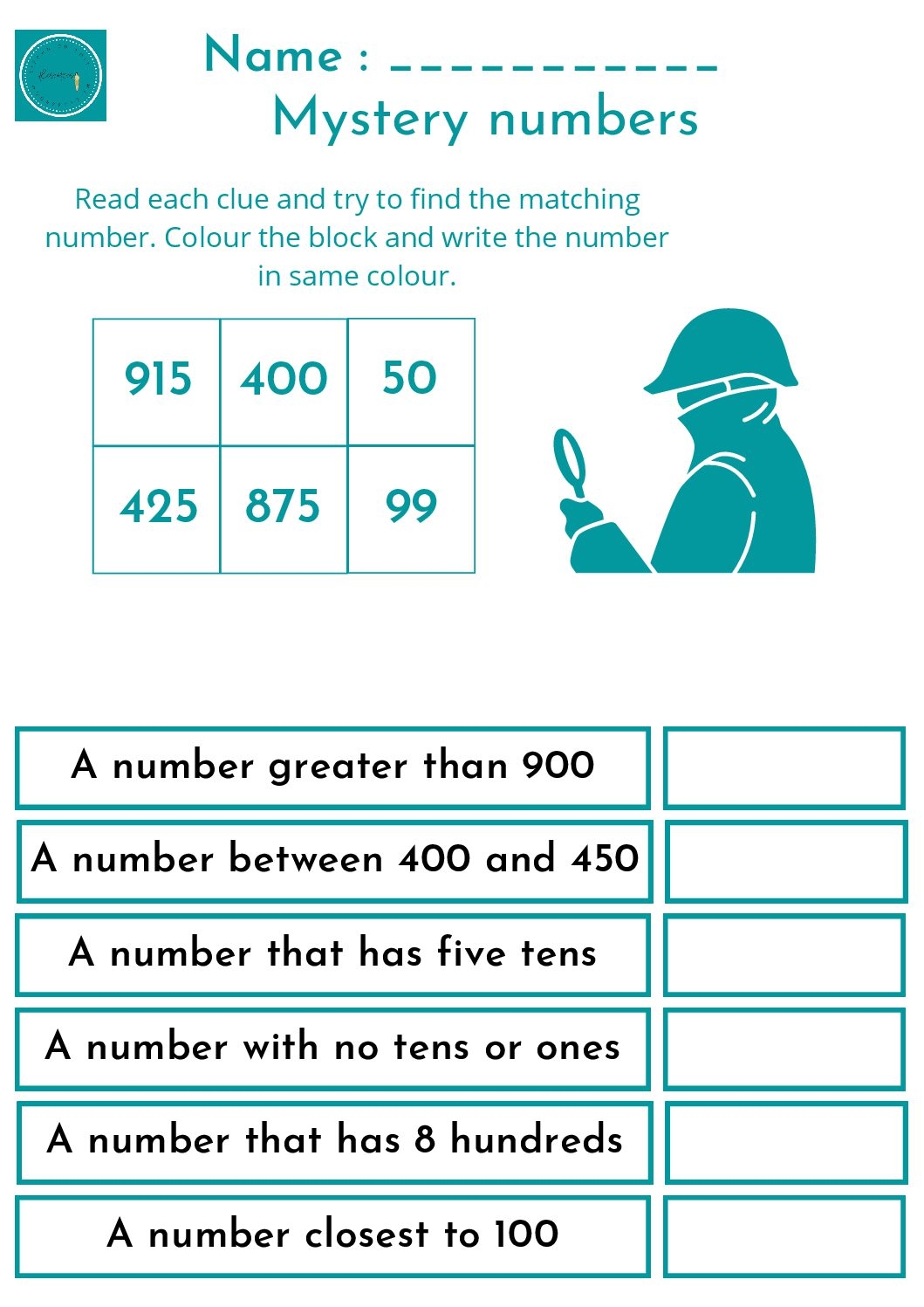 math mystery worksheets