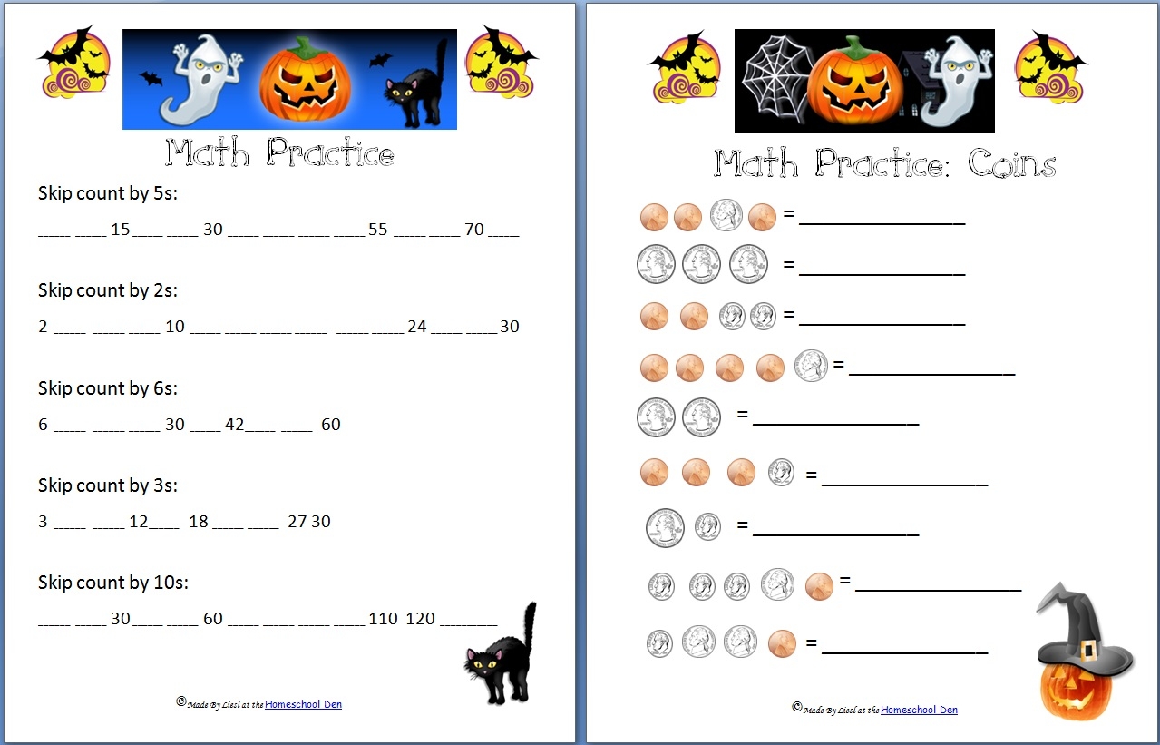 halloween math worksheet