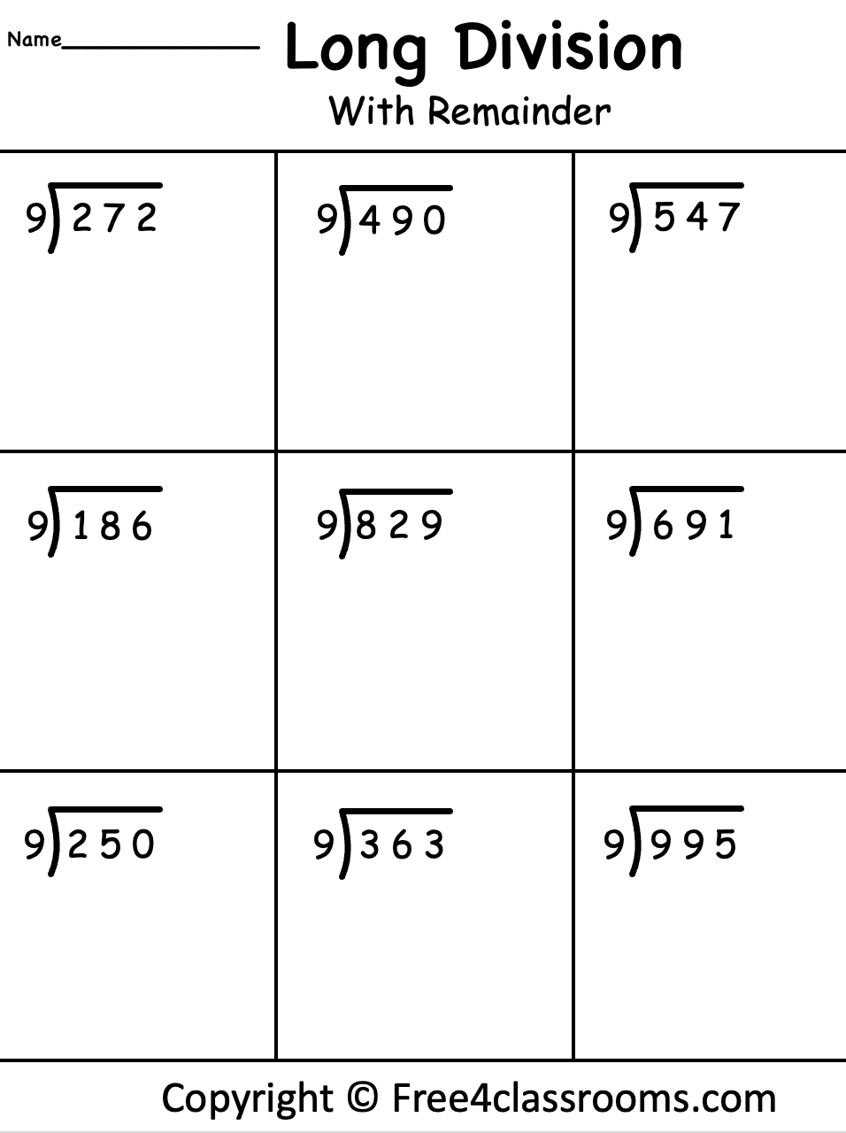 math worksheets division