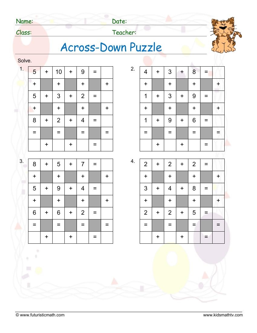 math puzzle worksheets