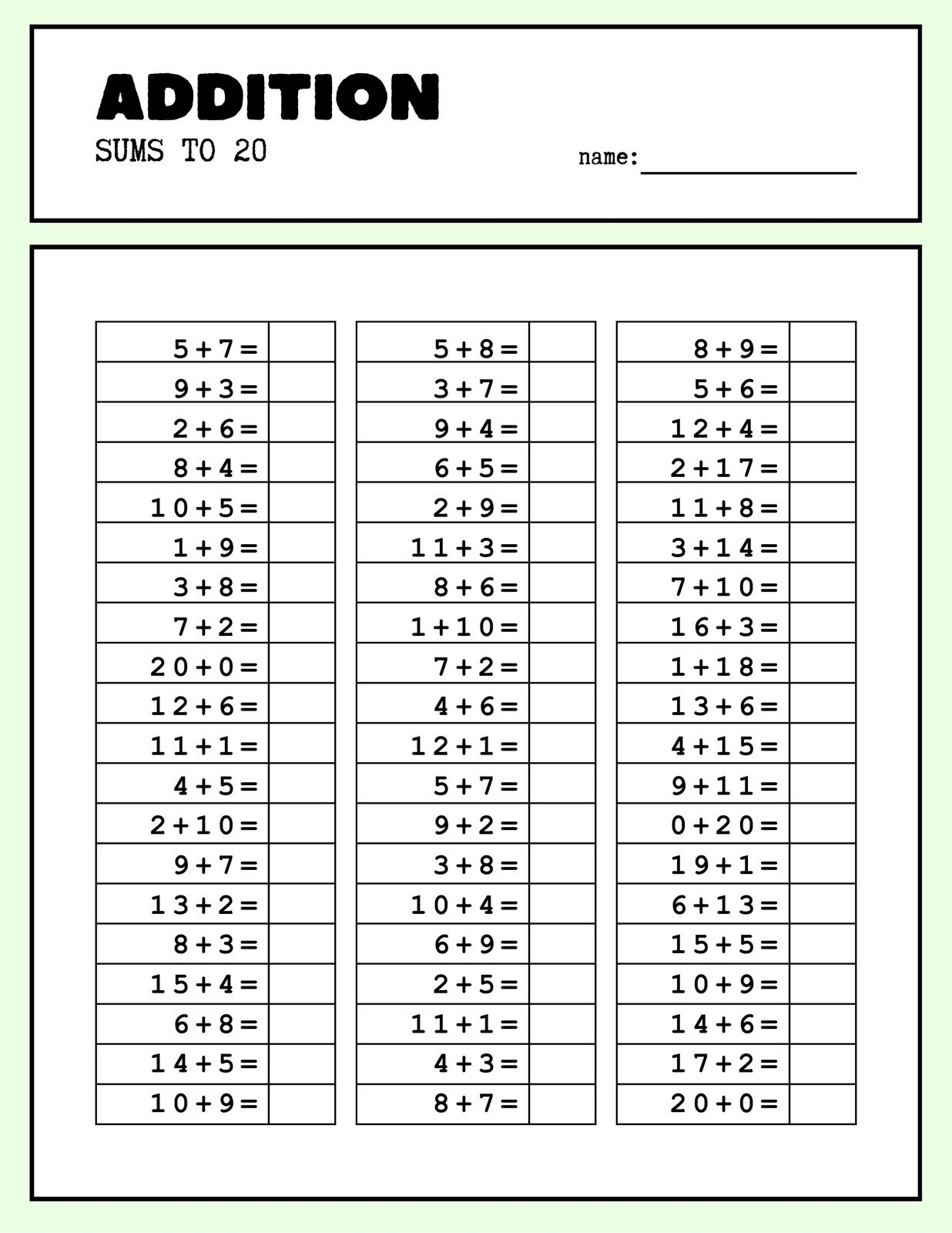 math worksheet 2nd grade