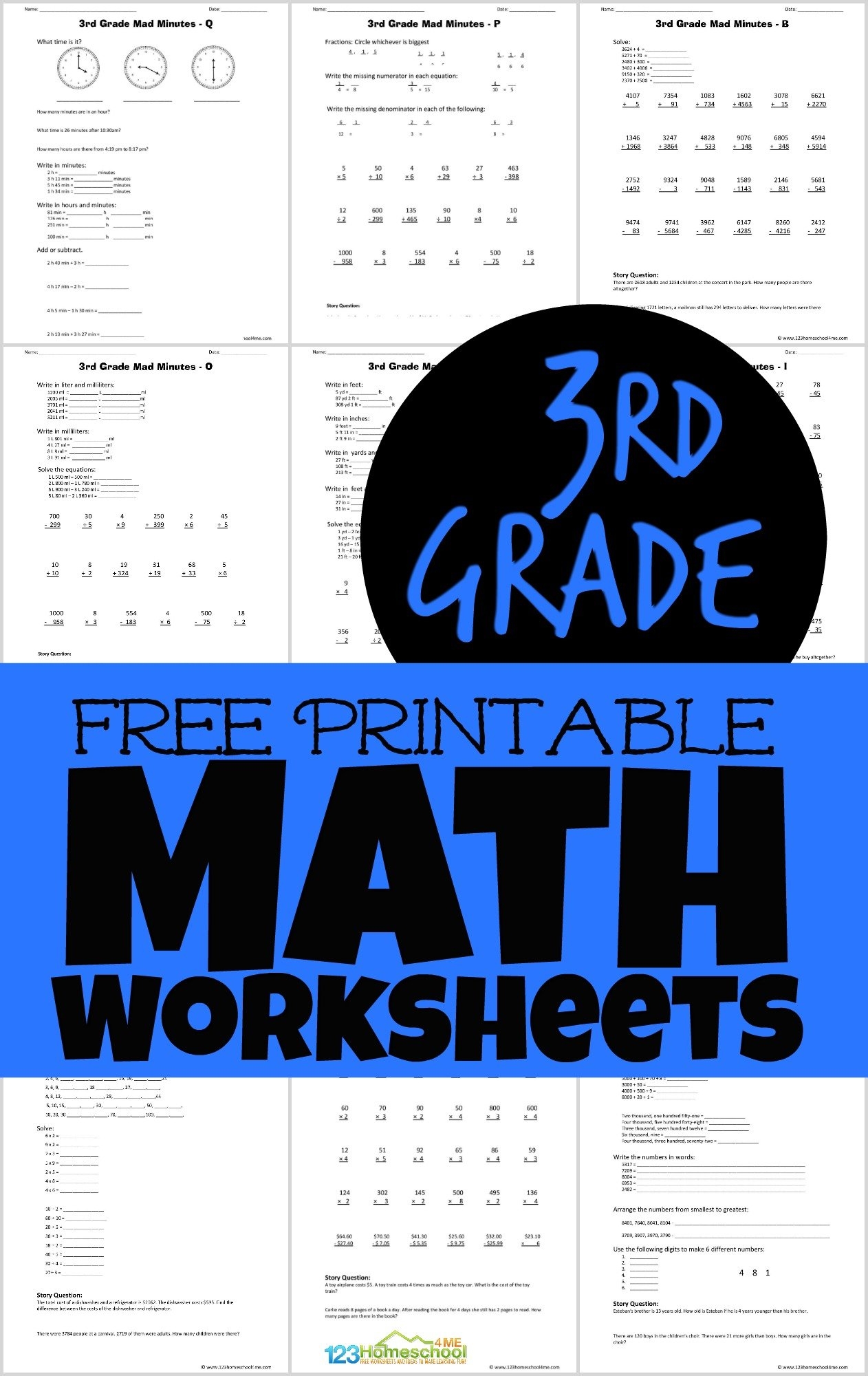 grade 3 maths worksheets pdf