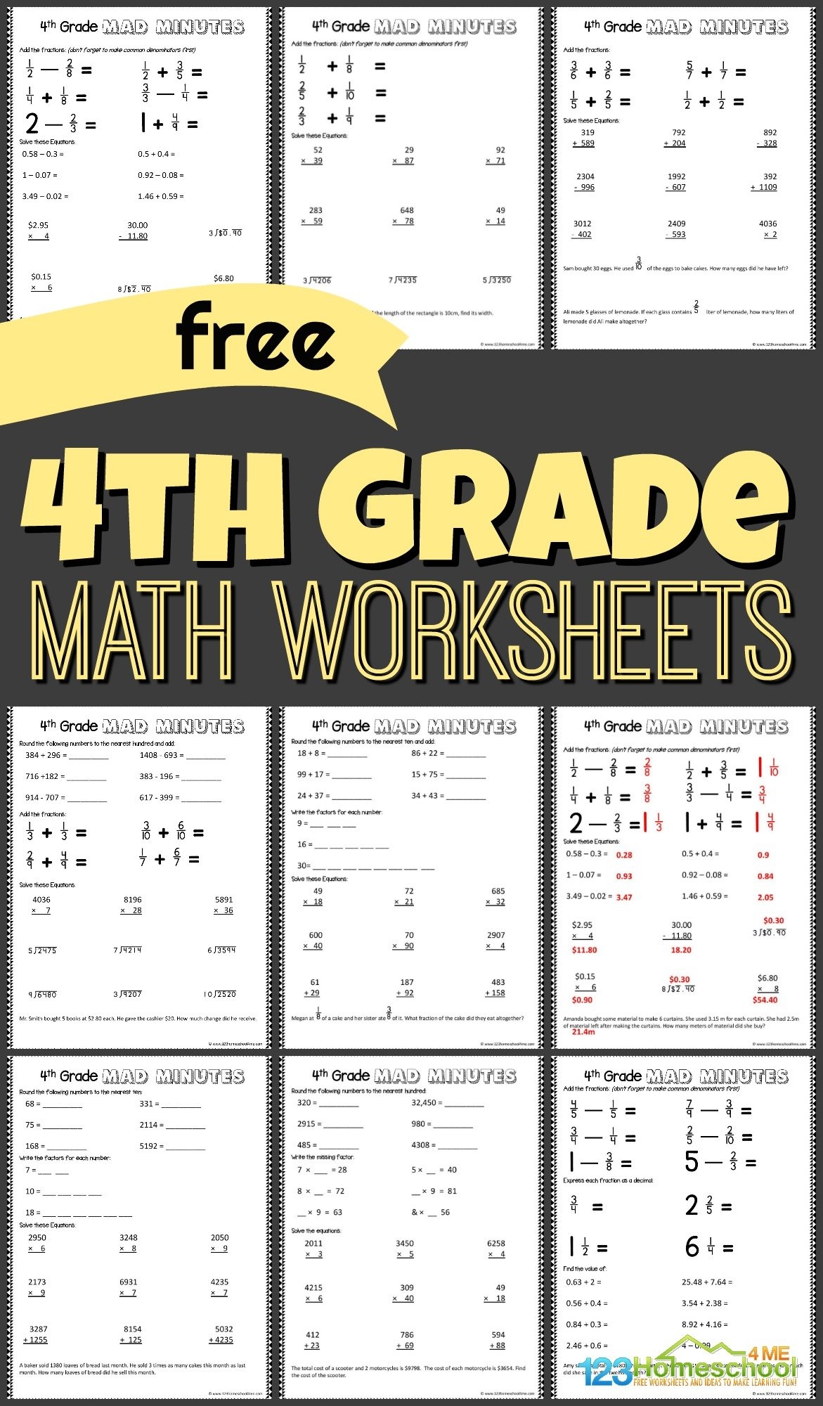 Math 4th Grade Worksheets