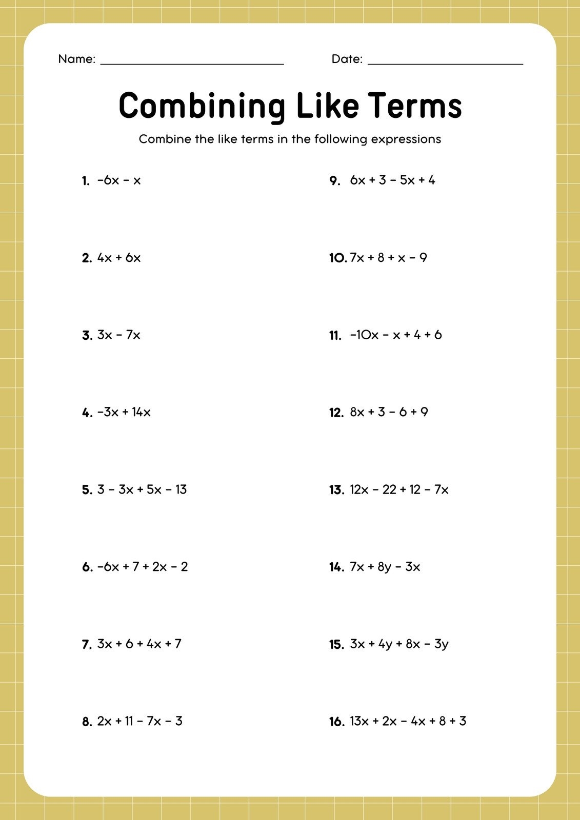 Free 8th Grade Math Worksheets