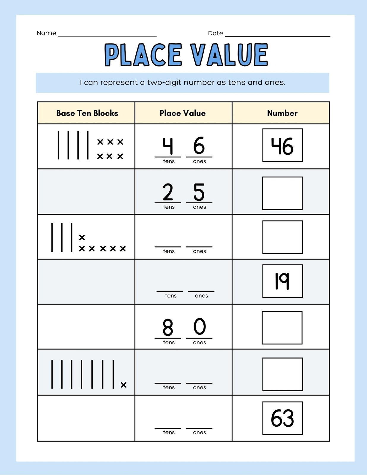 Free Printable Customizable Math Worksheet Templates Canva