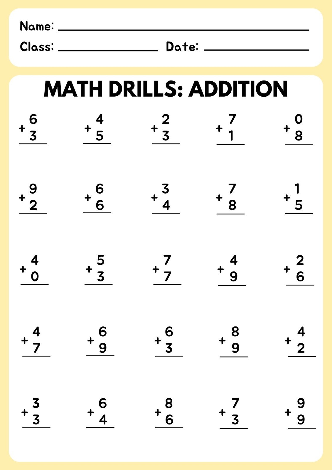 elementary math worksheets