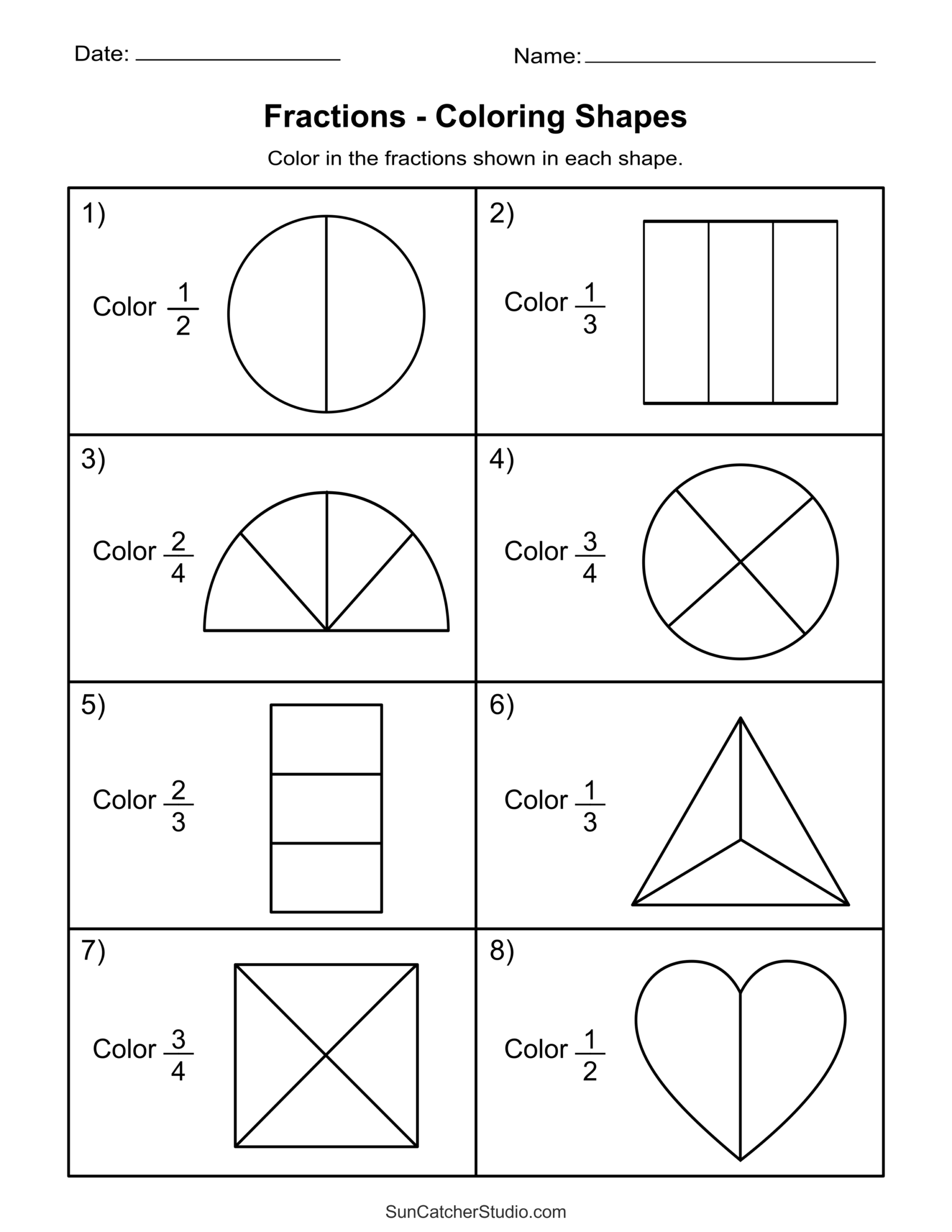 Free Math Fraction Worksheets